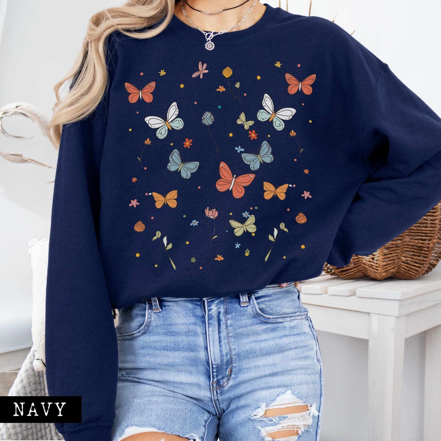 Sweatshirt Bright Butterflies Sweatshirt The Mystic Eden