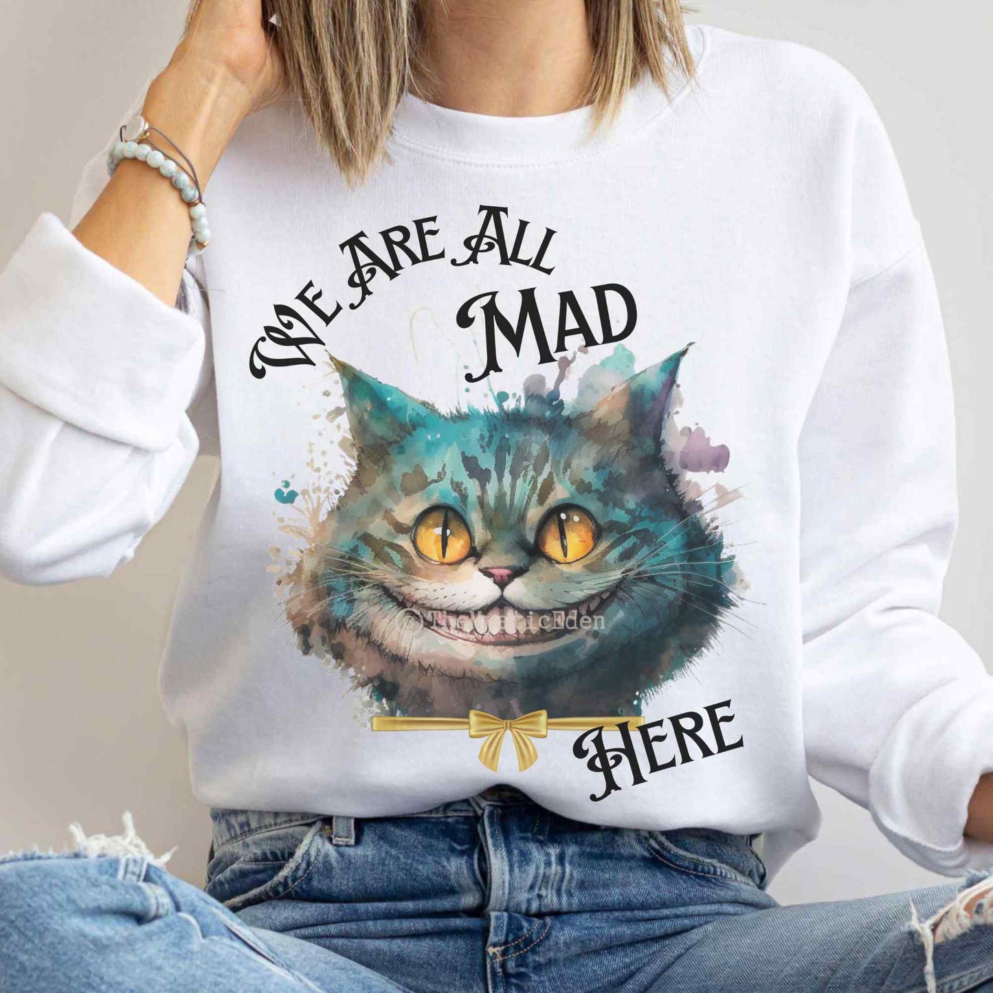Sweatshirt Cheshire Cat Sweatshirt Alice in Wonderland Sweater The Mystic Eden