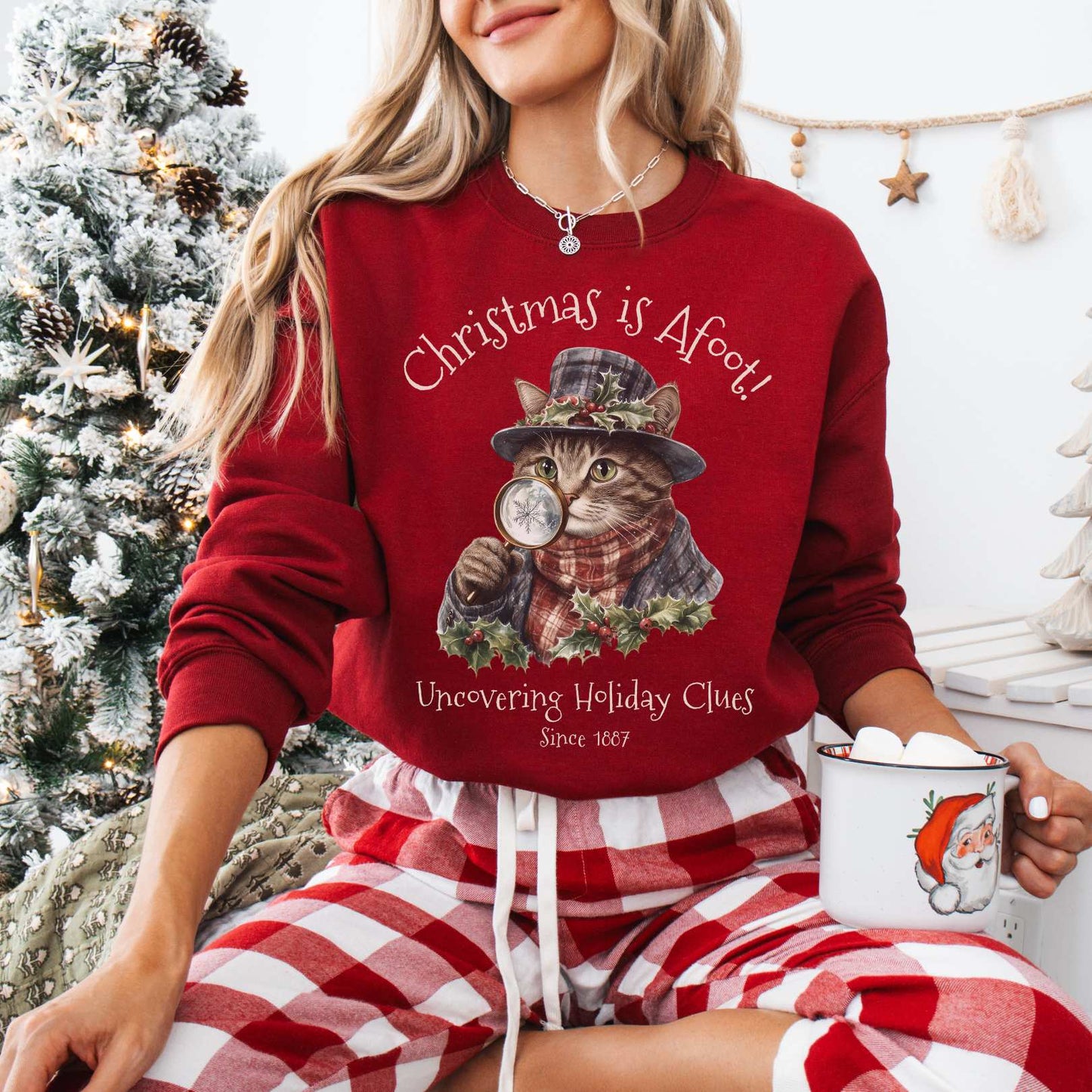 Sweatshirt Christmas is Afoot! Sherlock Holmes Christmas Sweatshirt The Mystic Eden