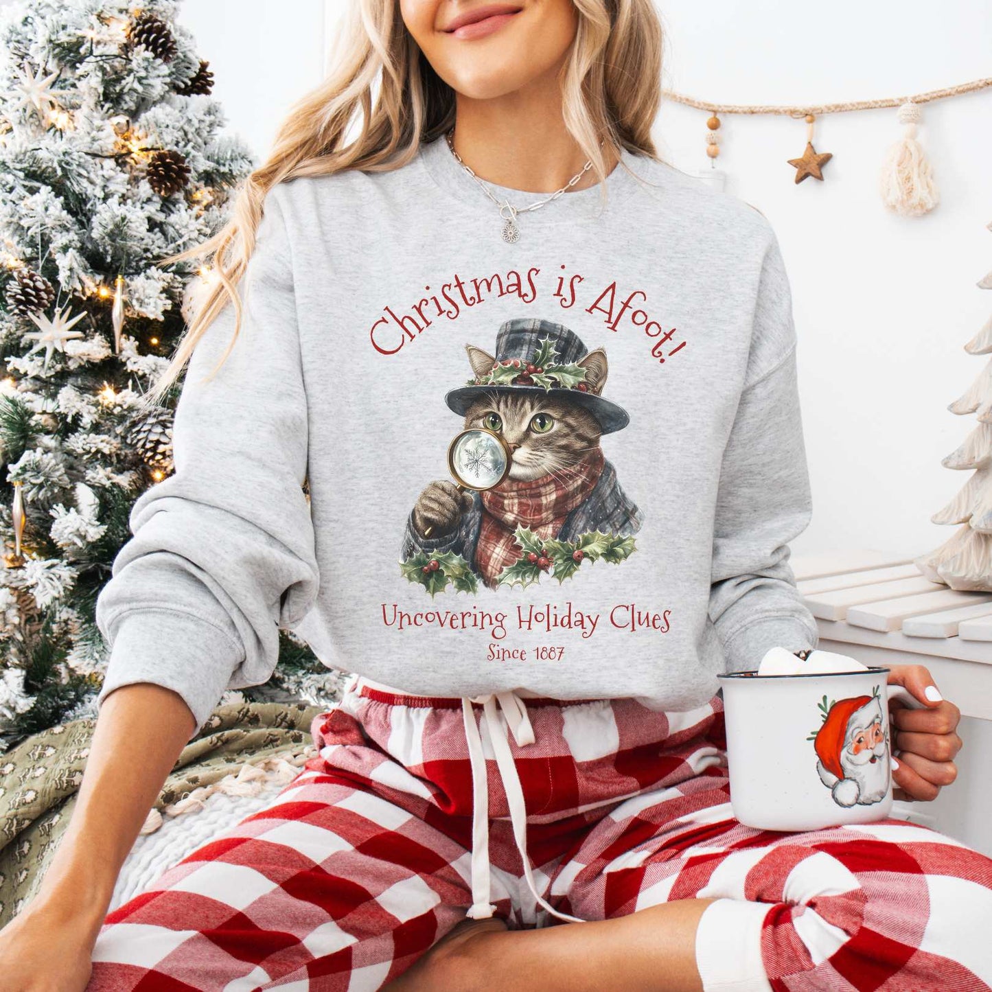 Sweatshirt Christmas is Afoot! Sherlock Holmes Christmas Sweatshirt The Mystic Eden
