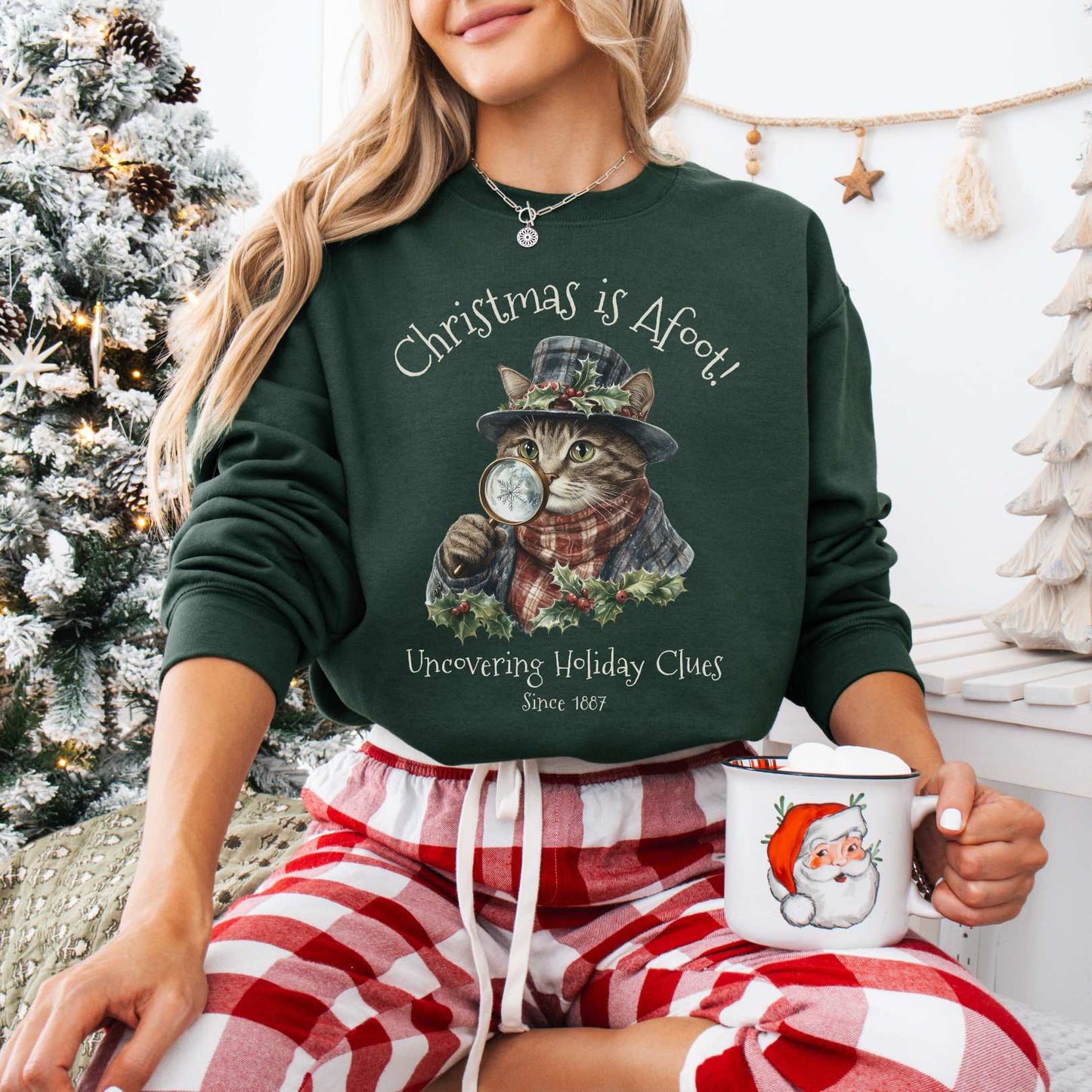 Sweatshirt Christmas is Afoot! Sherlock Holmes Christmas Sweatshirt The Mystic Eden