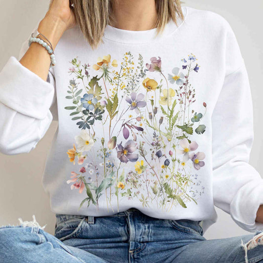 Sweatshirt Cottagecore Wildflowers Sweatshirt The Mystic Eden