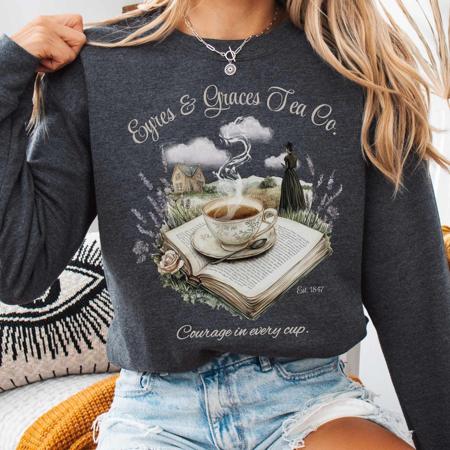 Sweatshirt Dark Heather / S Eyres & Graces Tea Co. Sweatshirt The Mystic Eden