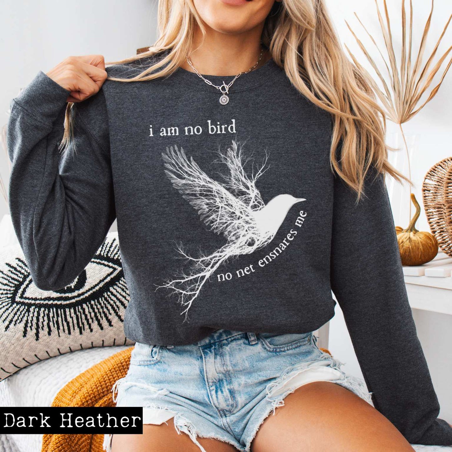 Sweatshirt Dark Heather / S I am no Bird Jane Eyre Charlotte Brontë Bookish Sweatshirt The Mystic Eden