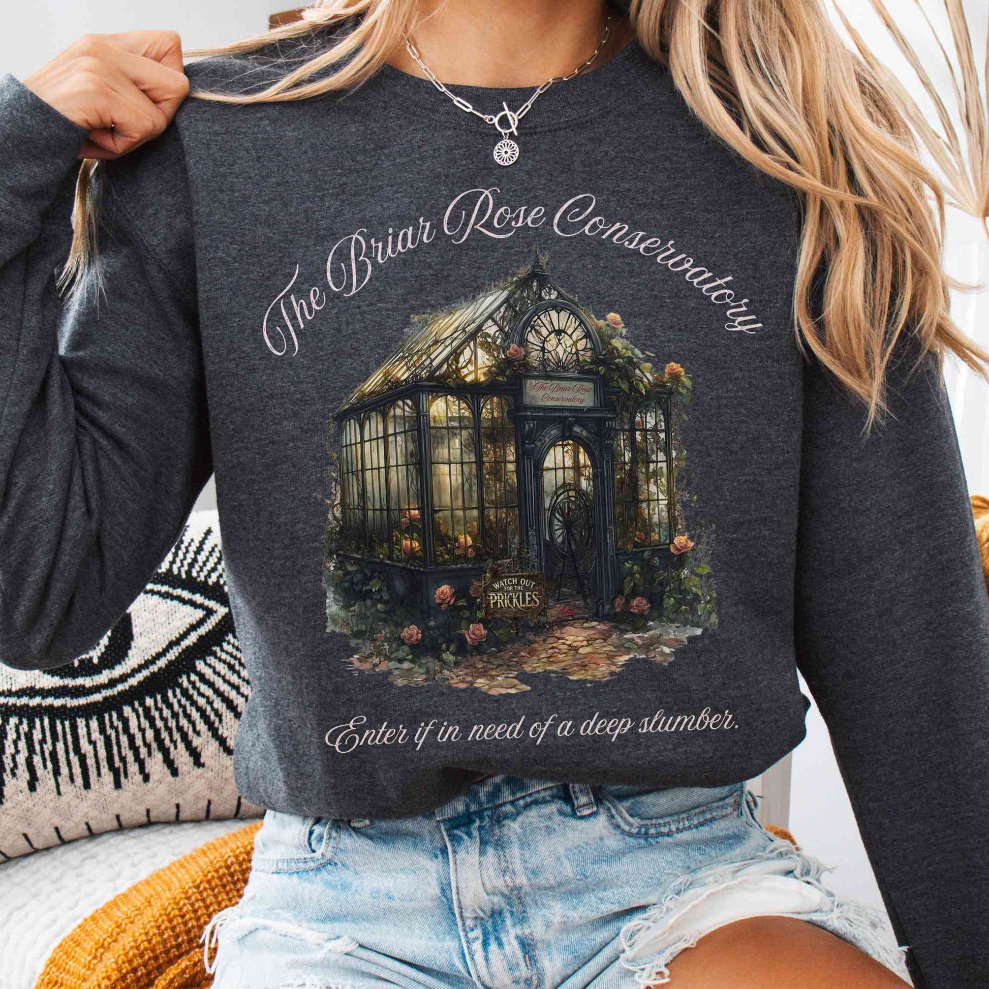 Sweatshirt Dark Heather / S The Briar Rose Conservatory Fairytale Sweatshirt The Mystic Eden