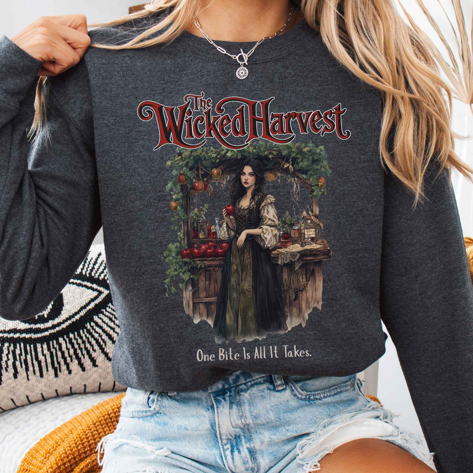 Sweatshirt Dark Heather / S The Wicked Harvest Fairytale Sweatshirt The Mystic Eden