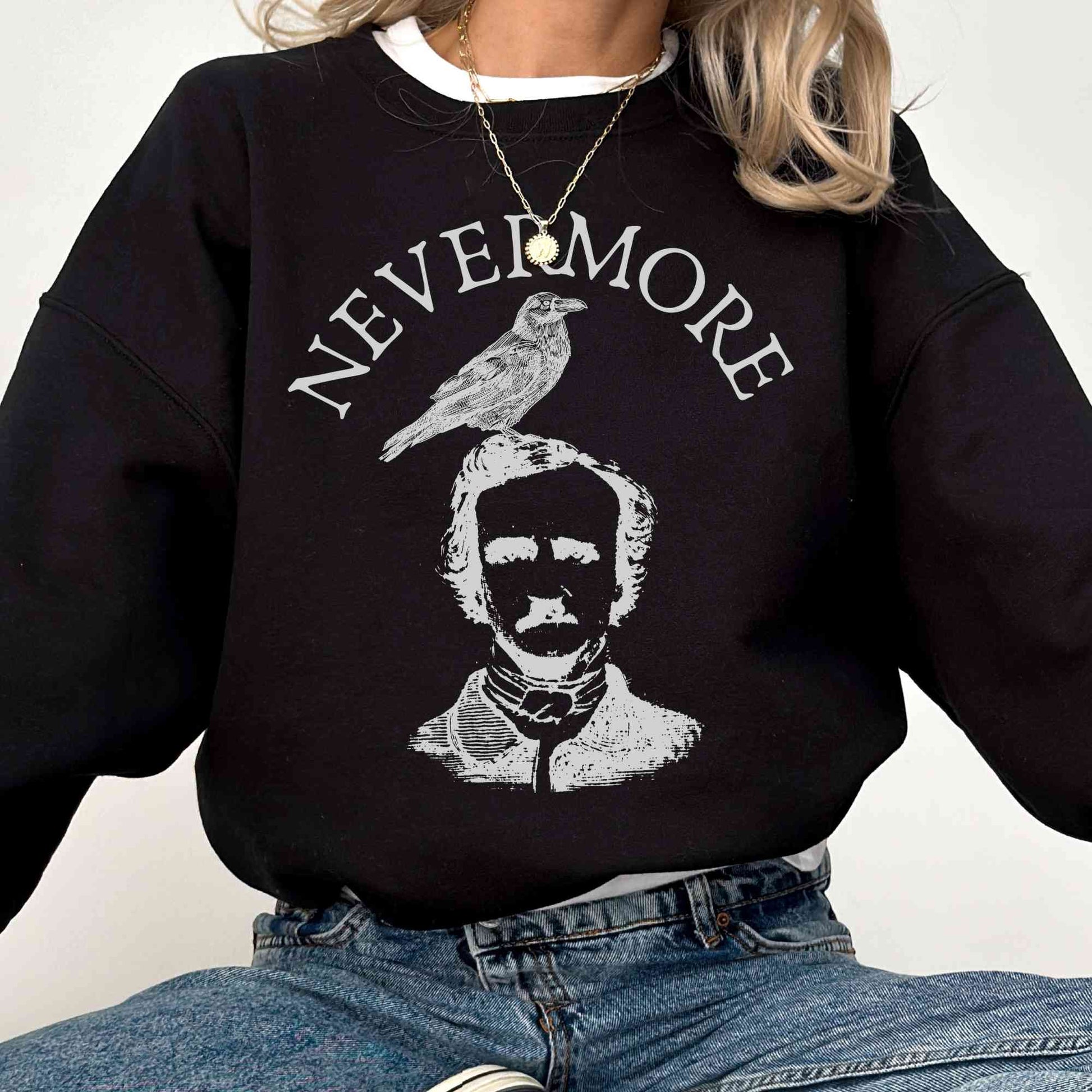 Sweatshirt Edgar Allan Poe Nevermore Sweatshirt The Mystic Eden
