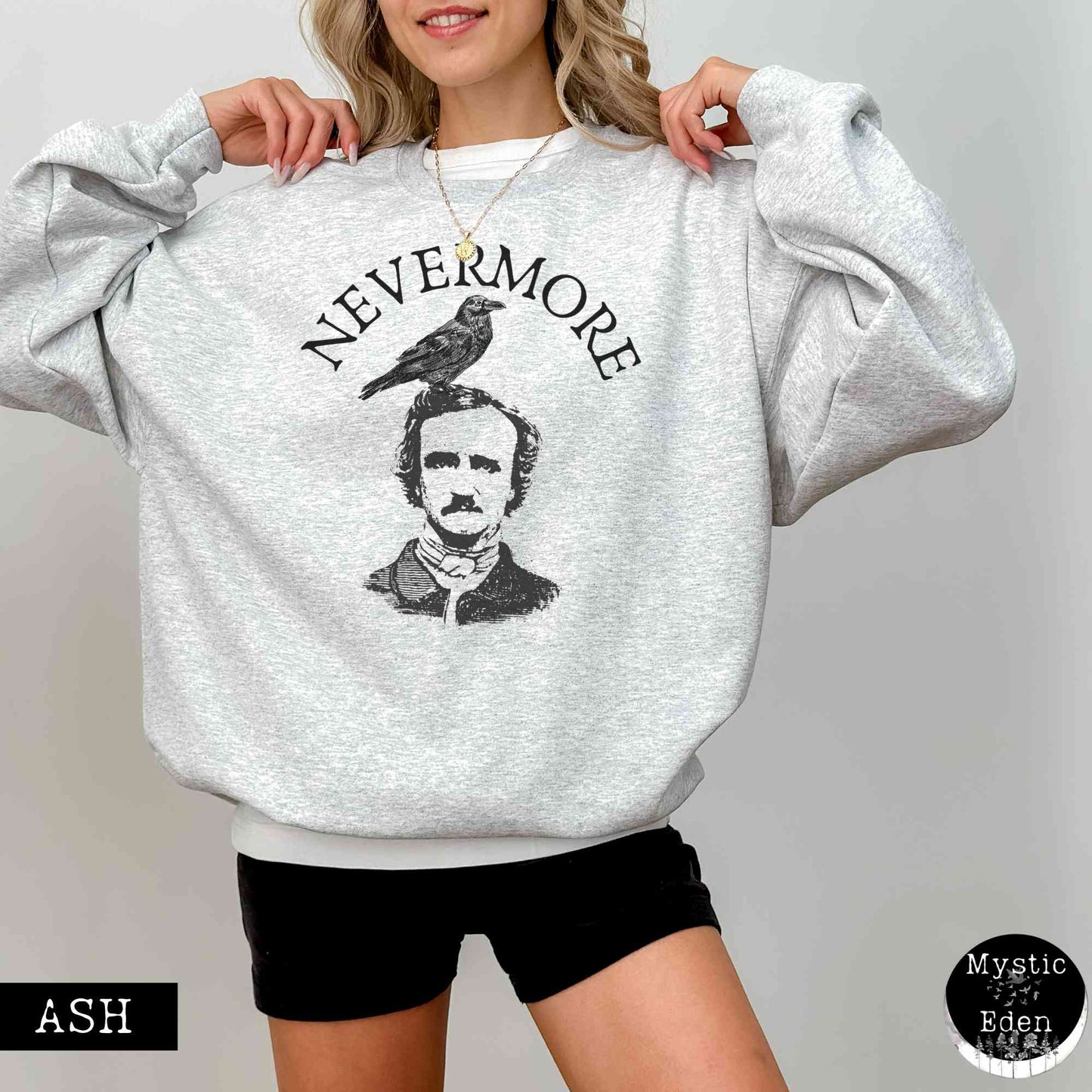 Sweatshirt Edgar Allan Poe Nevermore Sweatshirt The Mystic Eden