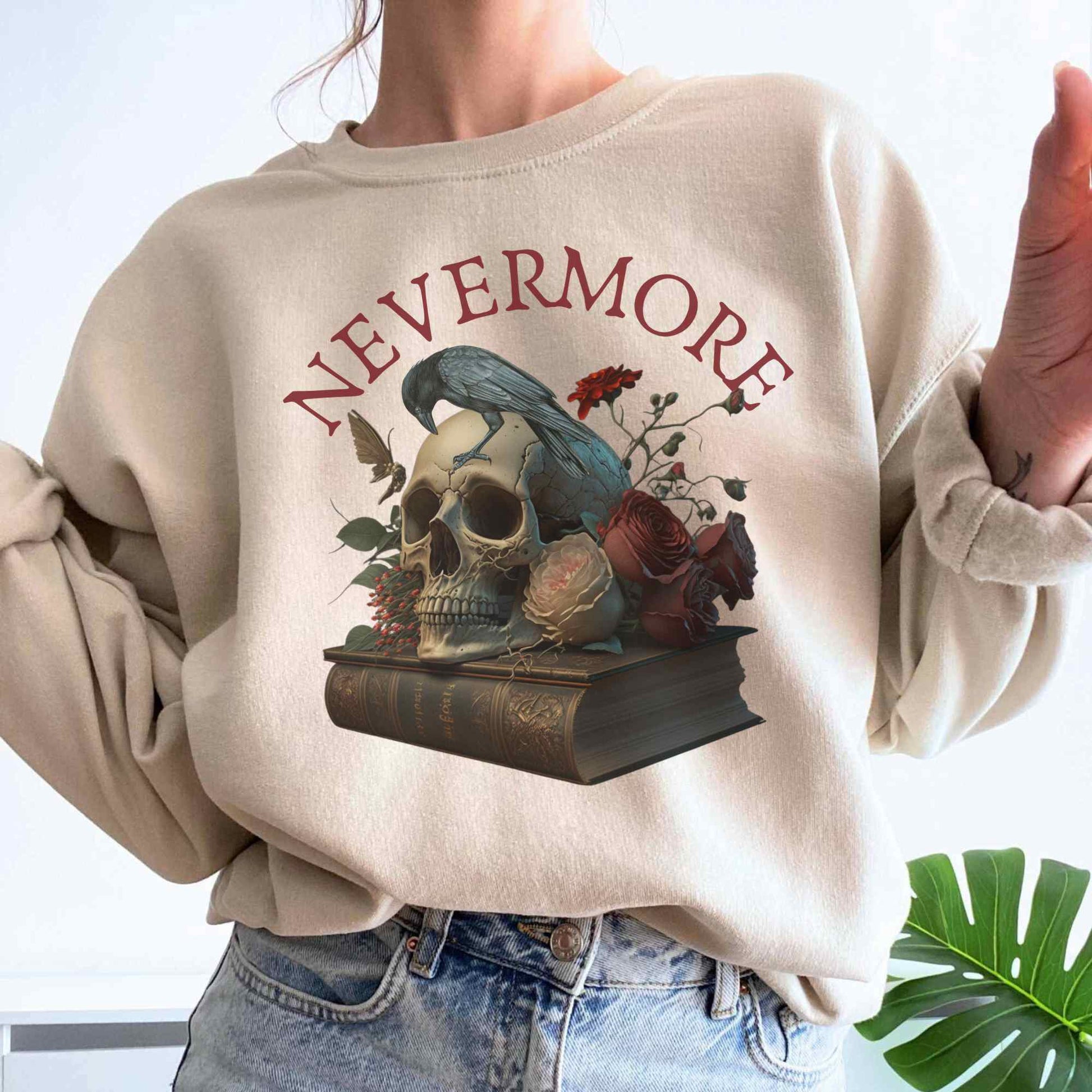 Sweatshirt Edgar Allan Poe Nevermore Sweatshirt The Mystic Eden