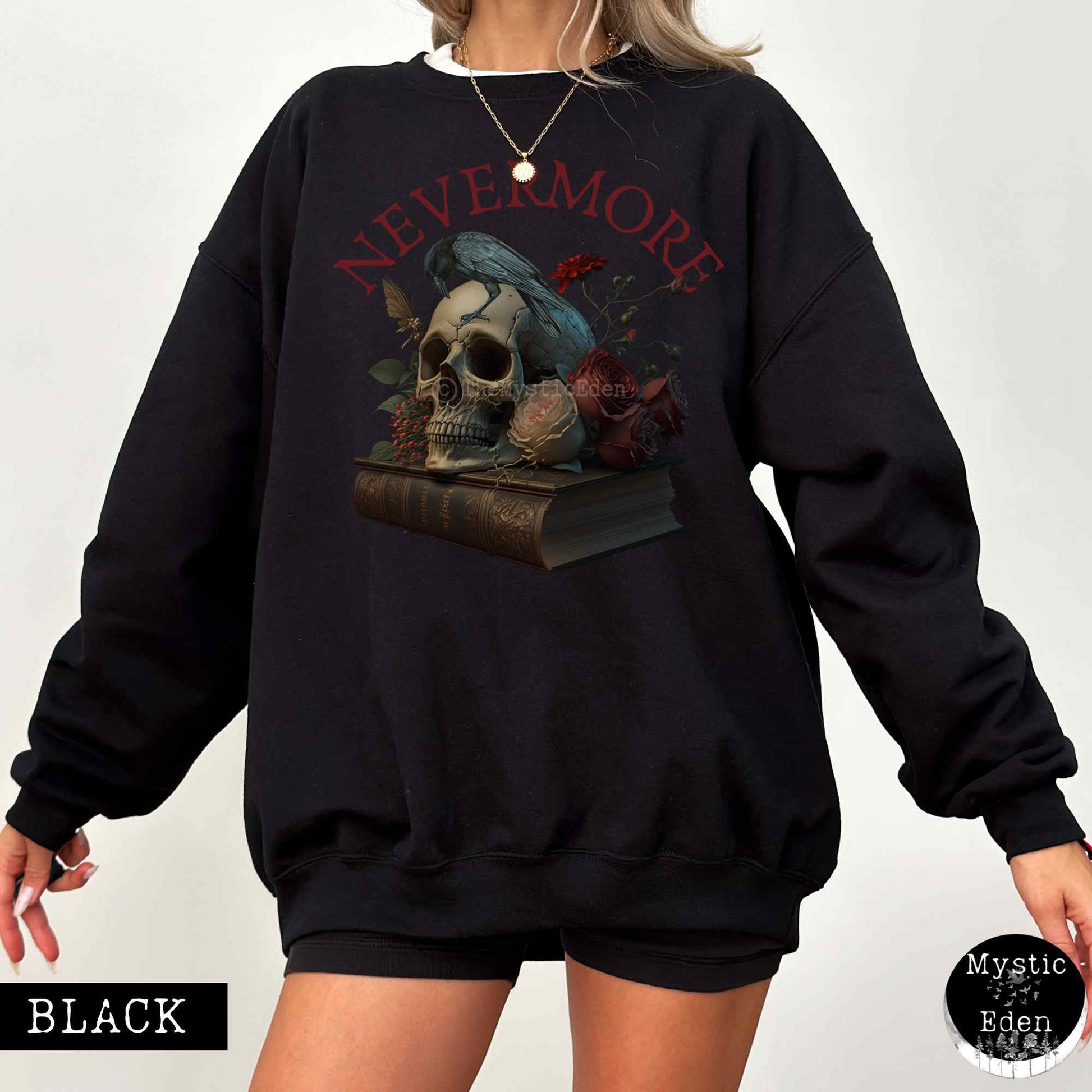 Sweatshirt Edgar Allan Poe Nevermore Sweatshirt The Mystic Eden