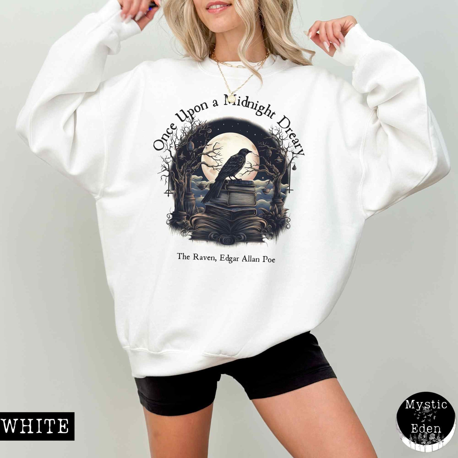 Sweatshirt Edgar Allan Poe Sweatshirt - Once upon a midnight dreary The Mystic Eden