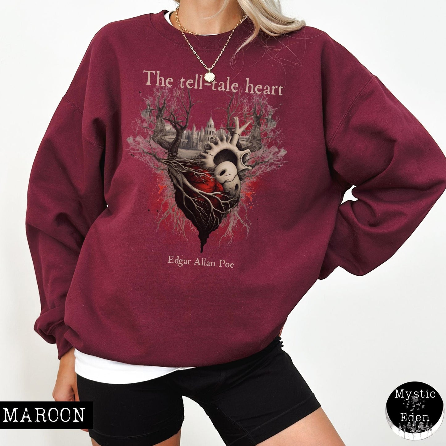 Sweatshirt Edgar Allan Poe The Tell Tale Heart Sweatshirt The Mystic Eden