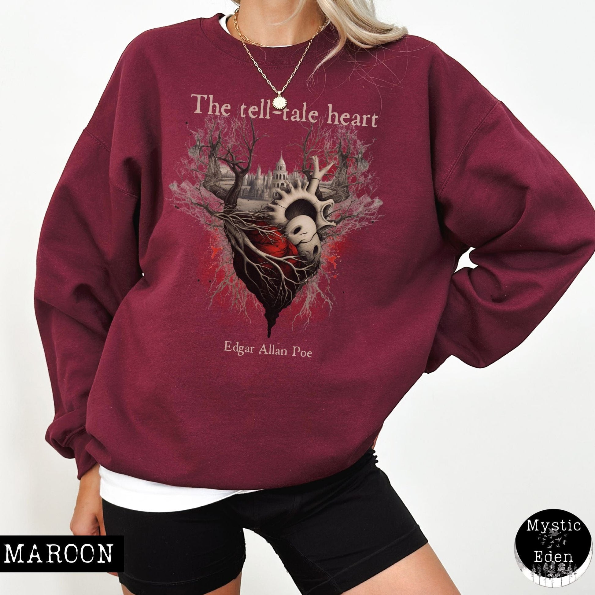 Sweatshirt Edgar Allan Poe The Tell Tale Heart Sweatshirt The Mystic Eden