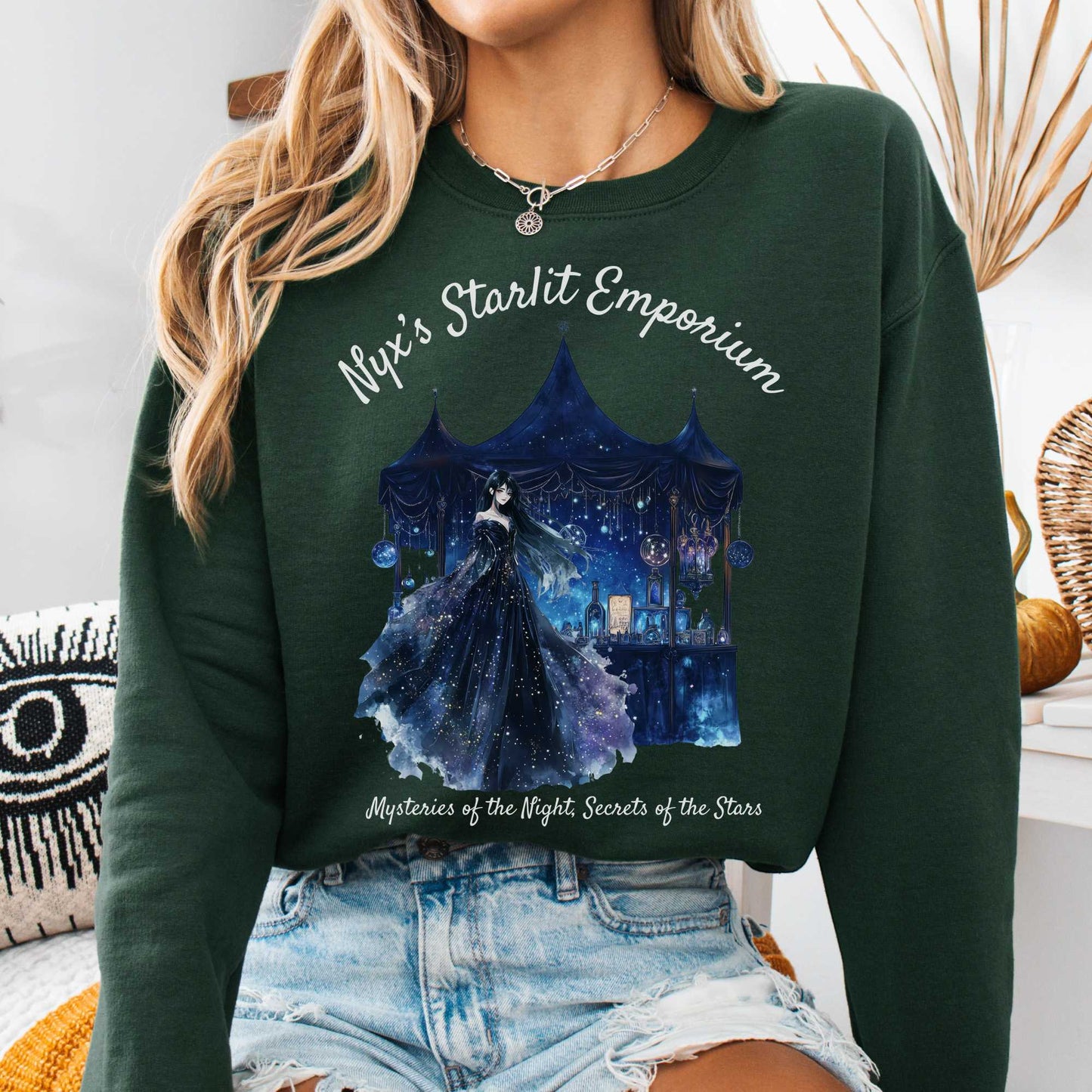 Sweatshirt Forest Green / S Nyx Starlit Emporium Greek Goddess Sweatshirt The Mystic Eden