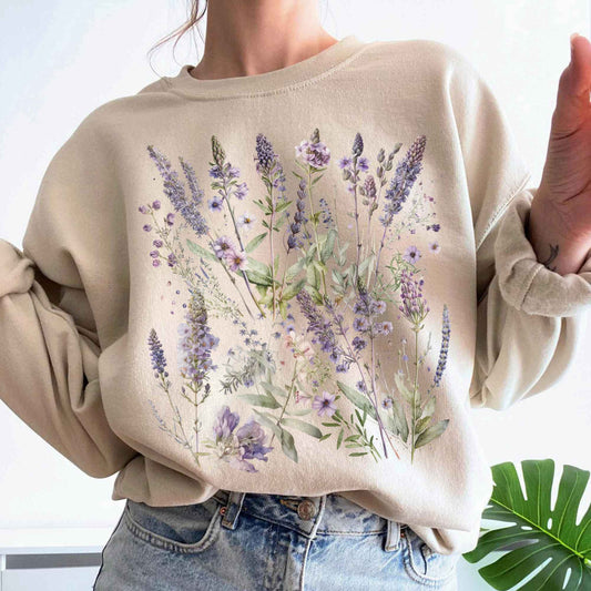 Sweatshirt Lavender Spring Cottagecore Sweatshirt The Mystic Eden
