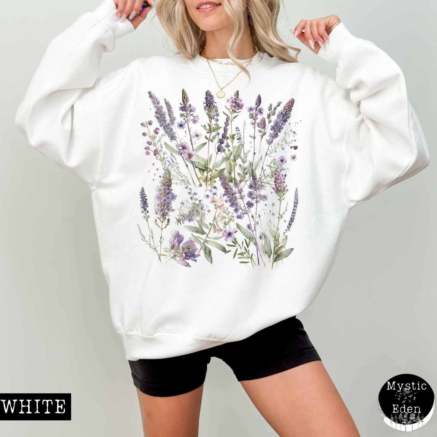 Sweatshirt Lavender Spring Cottagecore Sweatshirt The Mystic Eden