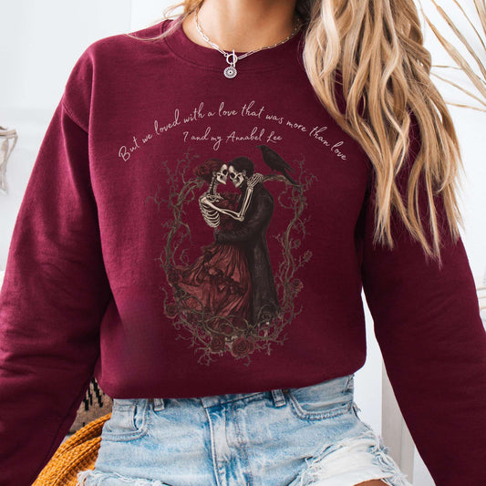 Sweatshirt Maroon / S Annabel Lee Edgar Allan Poe Sweatshirt The Mystic Eden