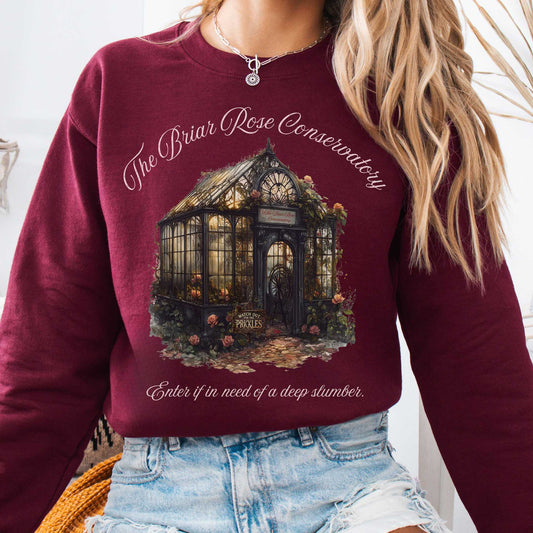 Sweatshirt Maroon / S The Briar Rose Conservatory Fairytale Sweatshirt The Mystic Eden