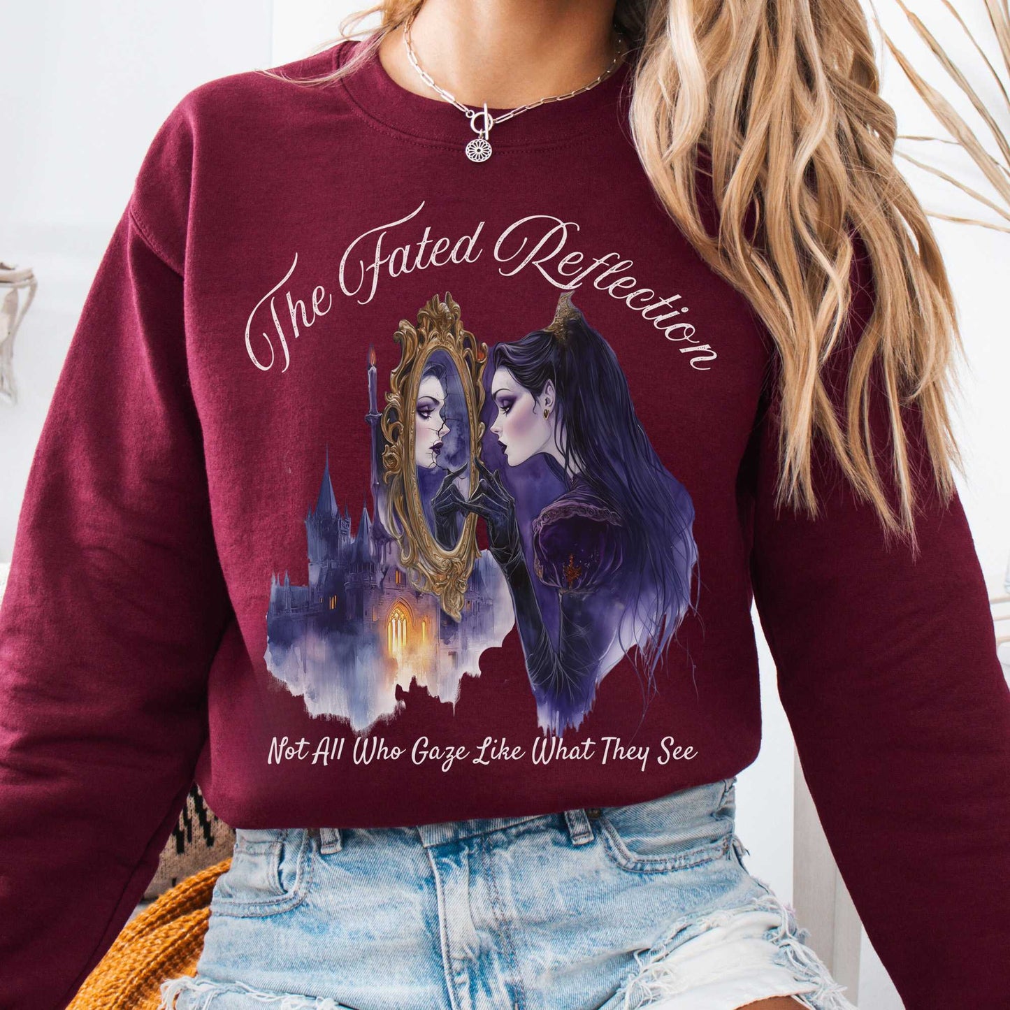 Sweatshirt Maroon / S The Fated Reflection Fairytale Sweatshirt The Mystic Eden