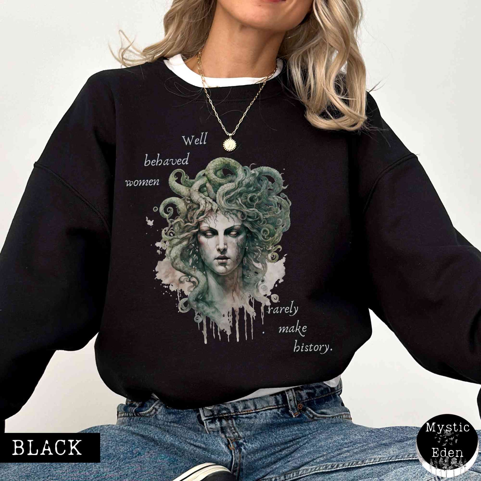 Sweatshirt Medusa Greek Mythology Sweatshirt The Mystic Eden