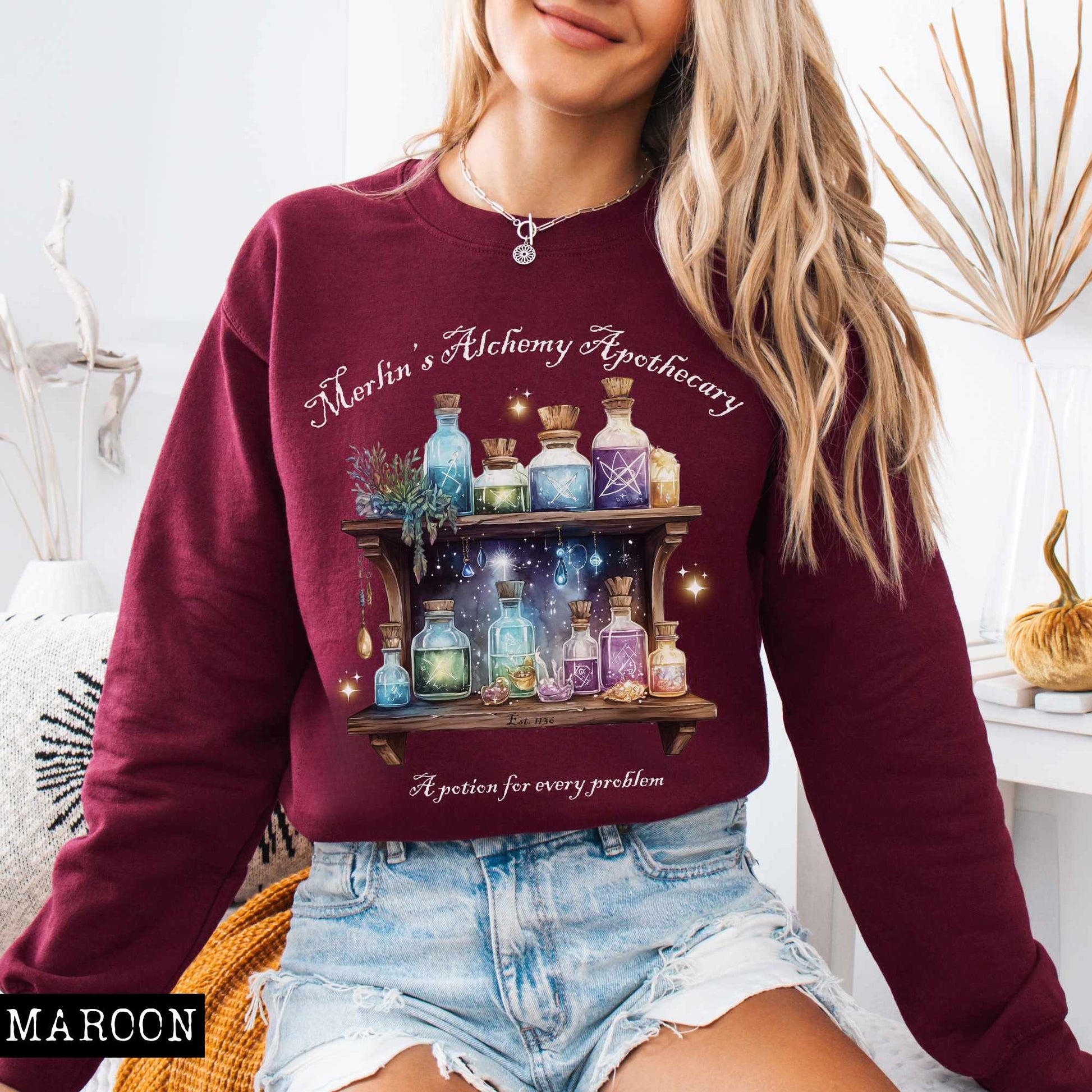 Sweatshirt Merlin's Alchemy Apothecary Sweatshirt The Mystic Eden