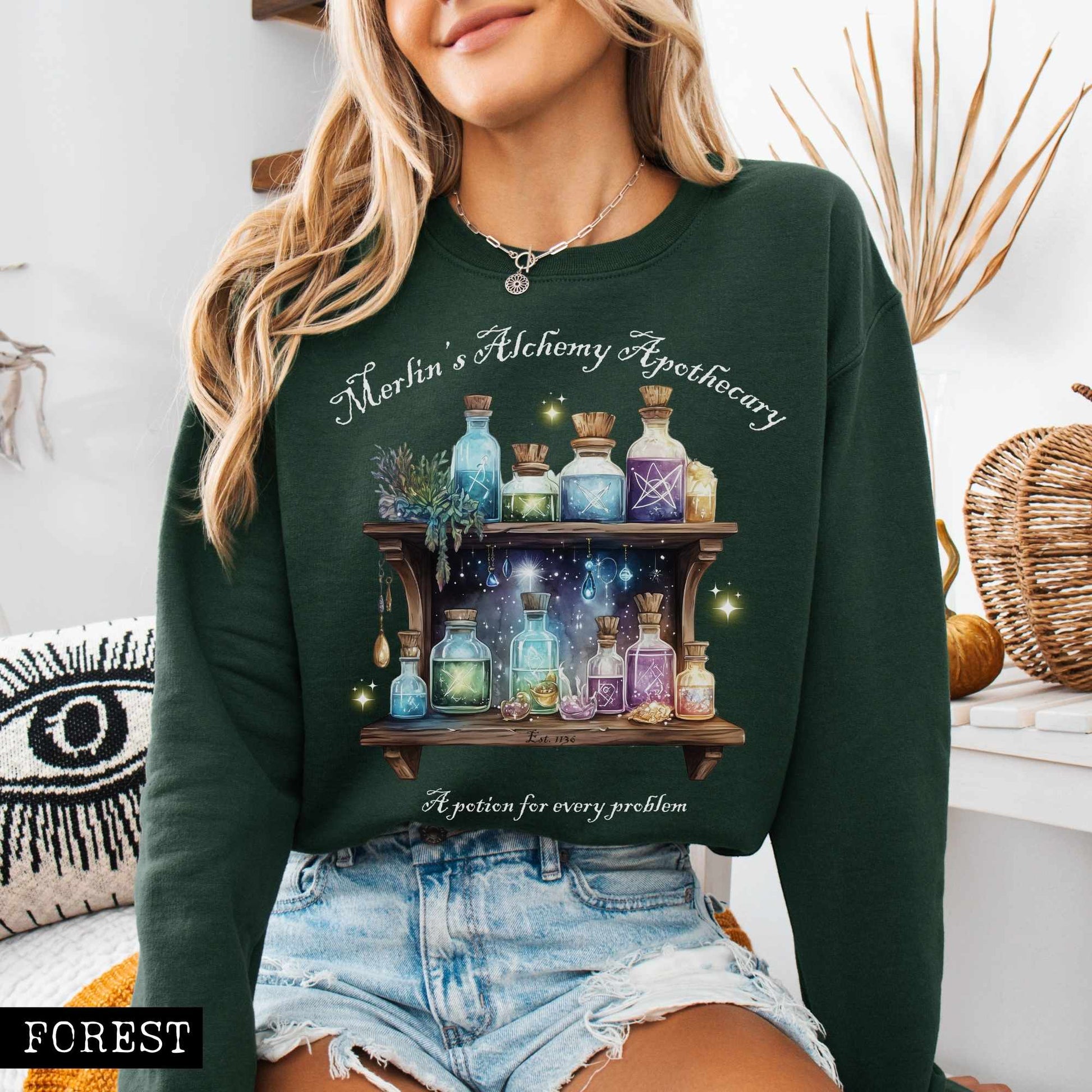 Sweatshirt Merlin's Alchemy Apothecary Sweatshirt The Mystic Eden