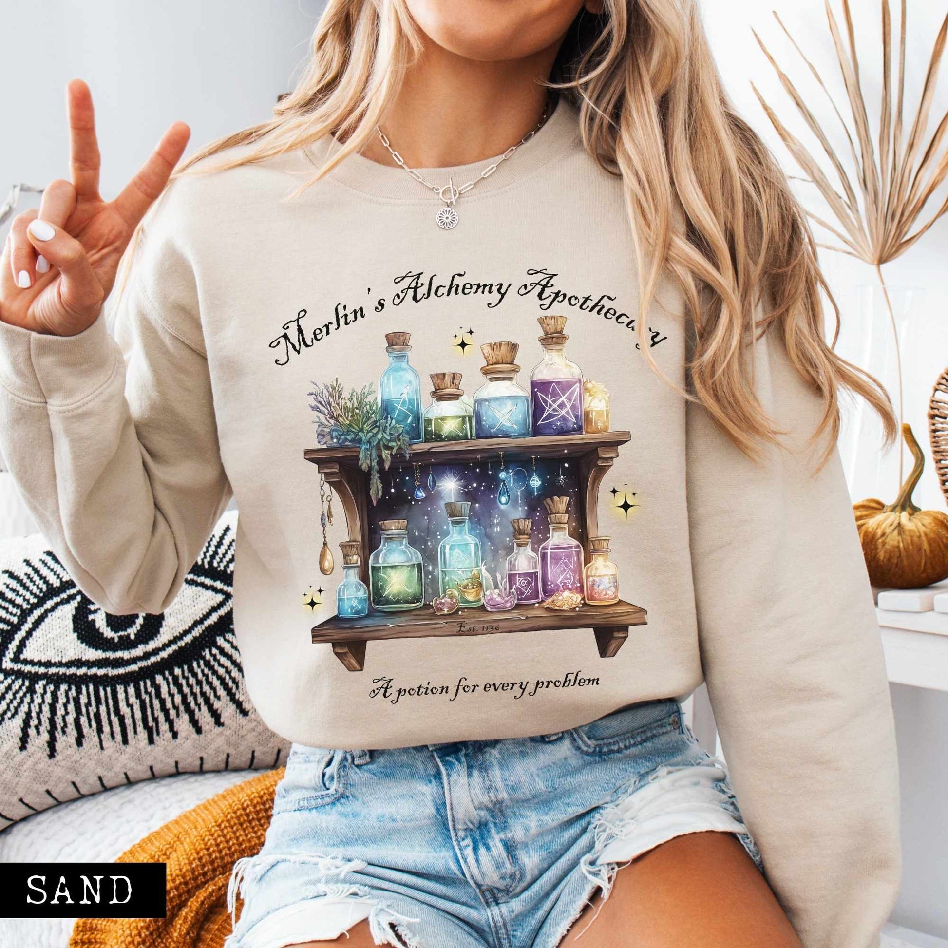 Sweatshirt Merlin's Alchemy Apothecary Sweatshirt The Mystic Eden