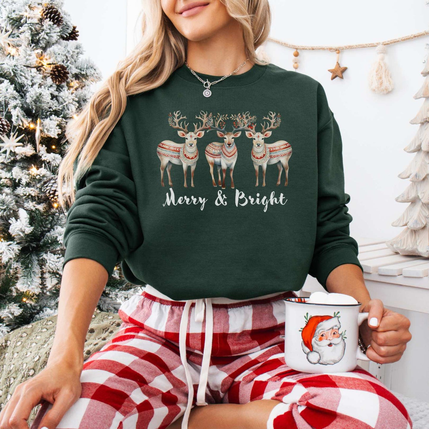 Sweatshirt Merry and Bright Christmas Sweatshirt The Mystic Eden