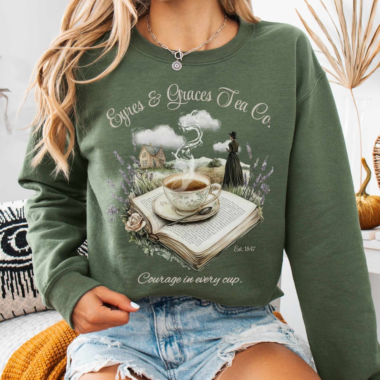 Sweatshirt Military Green / S Eyres & Graces Tea Co. Sweatshirt The Mystic Eden