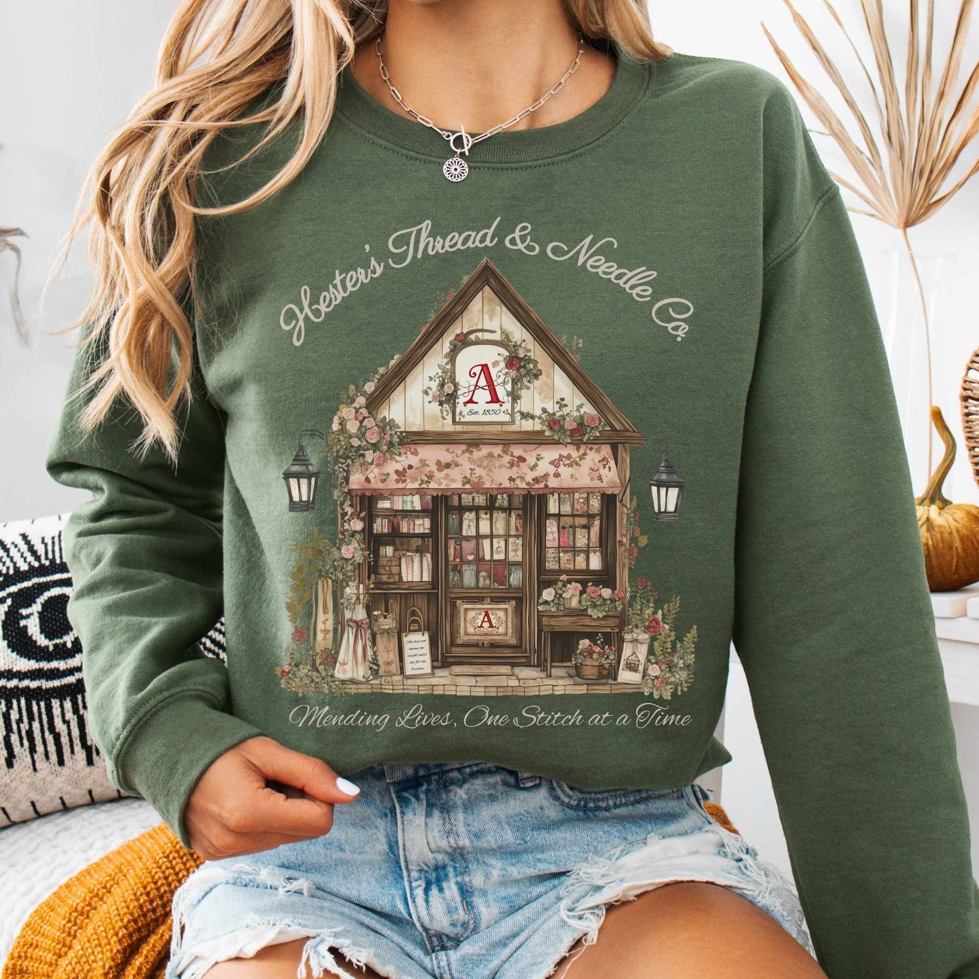 Sweatshirt Military Green / S Hester's Thread & Needle Co. Sweatshirt The Mystic Eden
