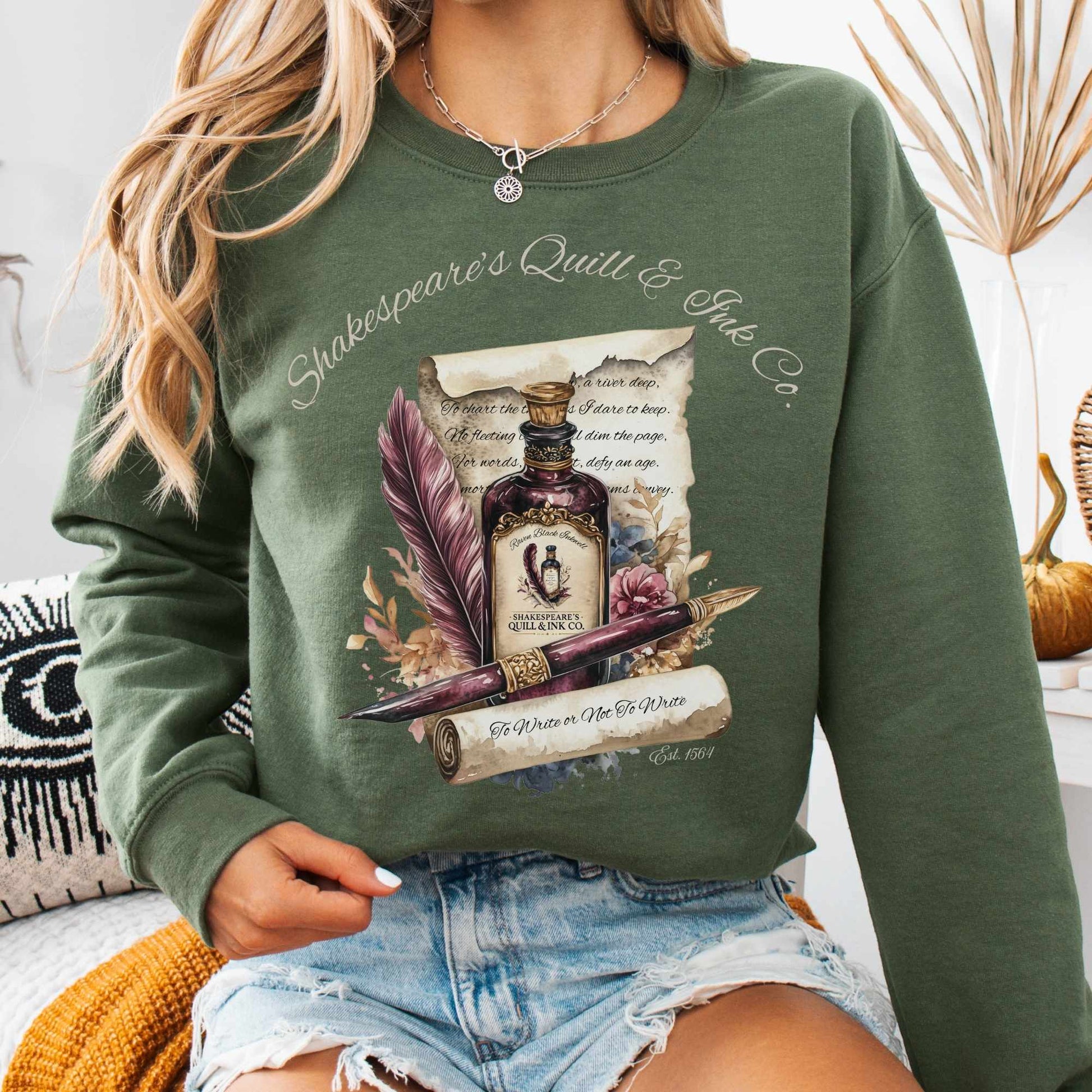 Sweatshirt Military Green / S Shakespeare's Quill & Ink Co. Sweatshirt The Mystic Eden