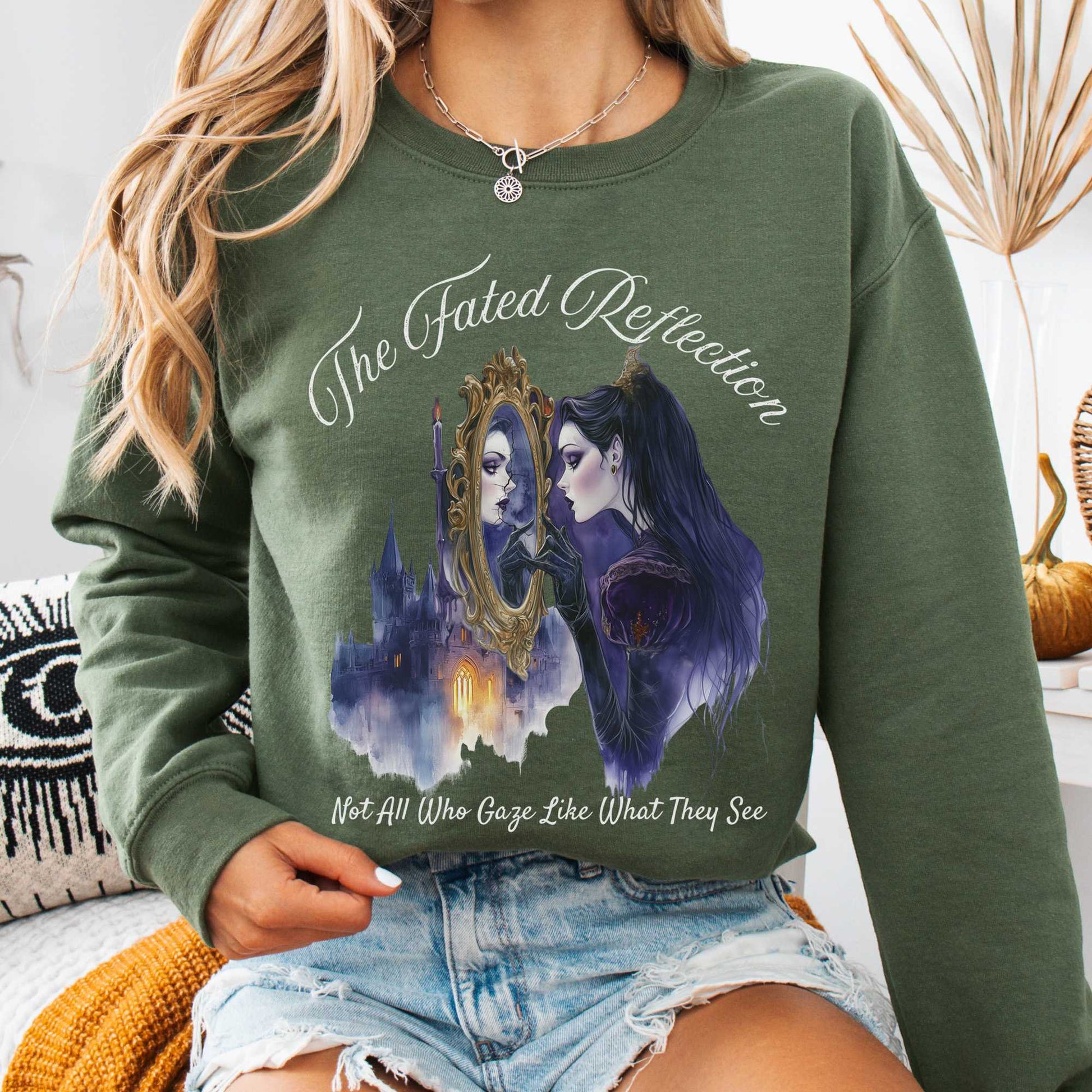 Sweatshirt Military Green / S The Fated Reflection Fairytale Sweatshirt The Mystic Eden