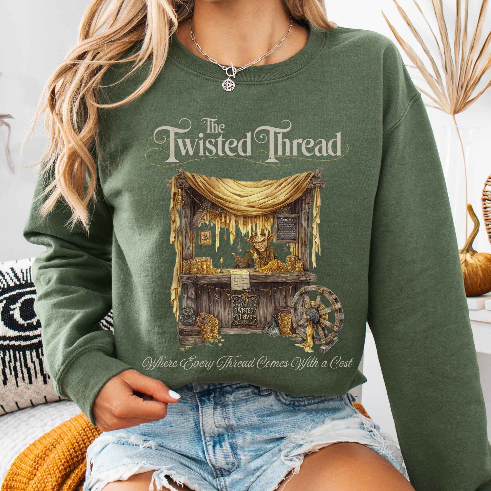 Sweatshirt Military Green / S The Twisted Thread Fairytale Sweatshirt The Mystic Eden
