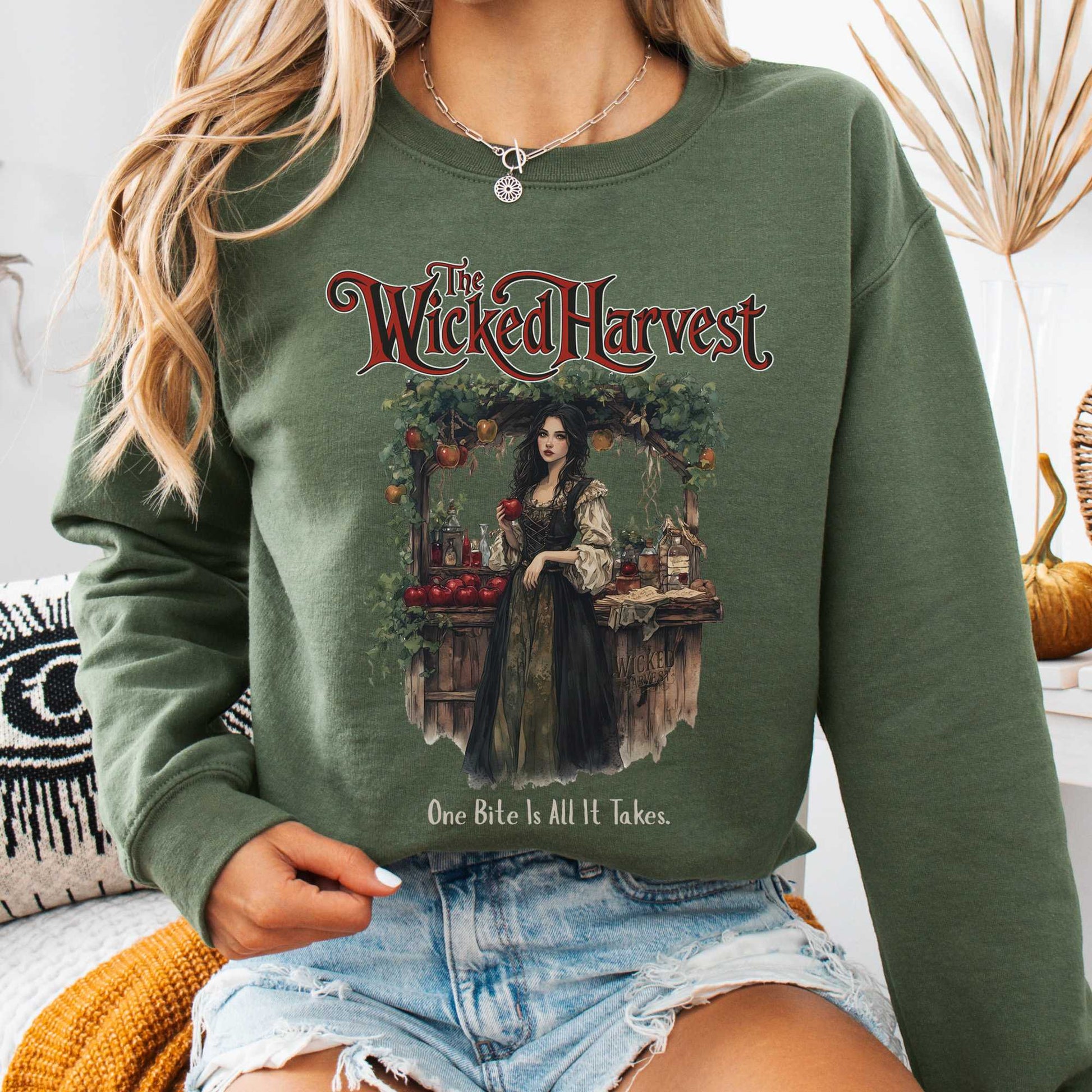 Sweatshirt Military Green / S The Wicked Harvest Fairytale Sweatshirt The Mystic Eden