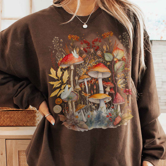 Sweatshirt Mushroom Cottagecore Sweatshirt The Mystic Eden