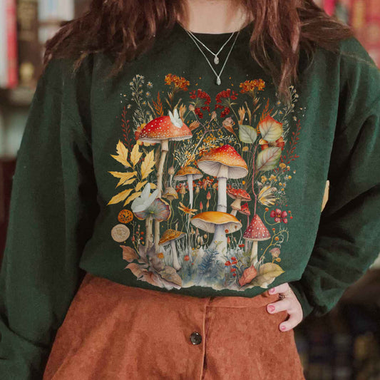 Sweatshirt Mushroom Cottagecore Sweatshirt The Mystic Eden
