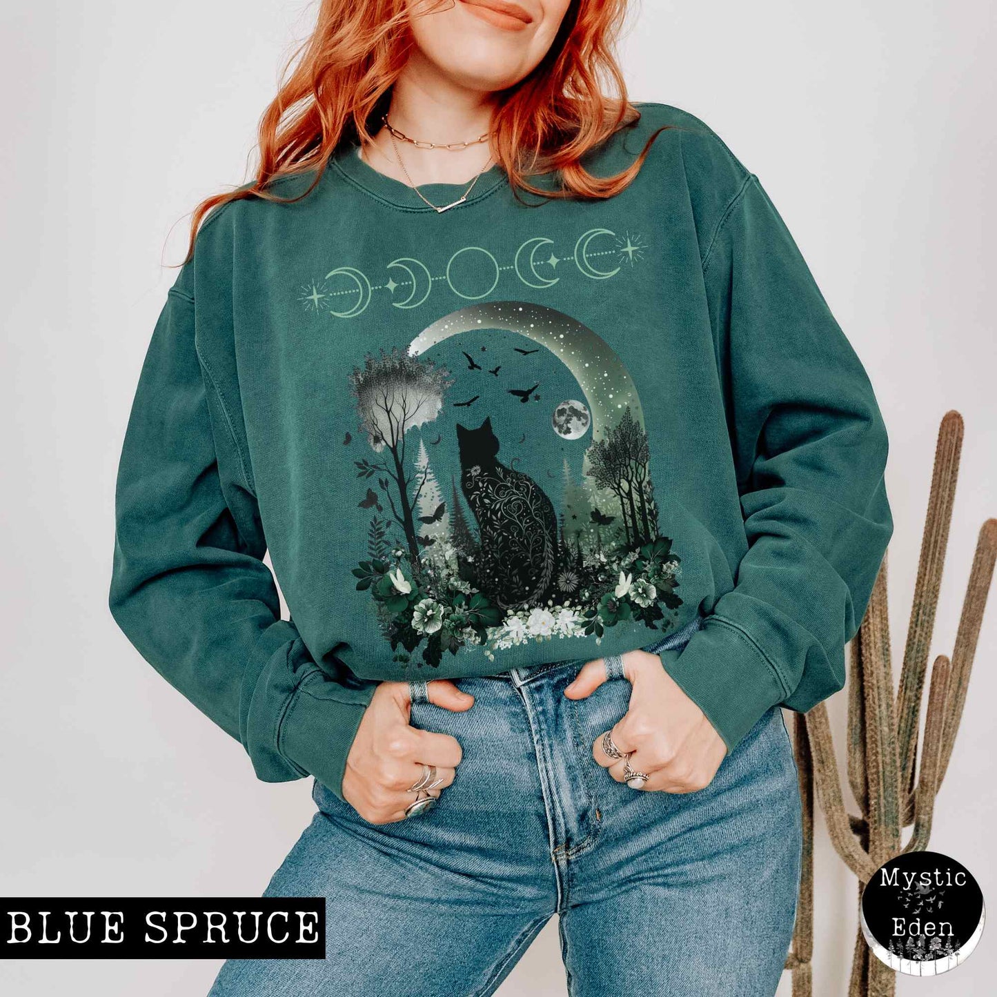 Sweatshirt Mystical Black Cat Sweatshirt The Mystic Eden