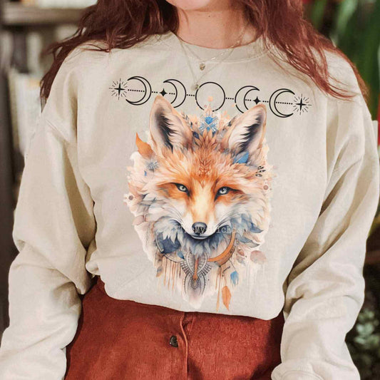 Sweatshirt Mystical fox sweatshirt witchy whimsical aesthetic The Mystic Eden