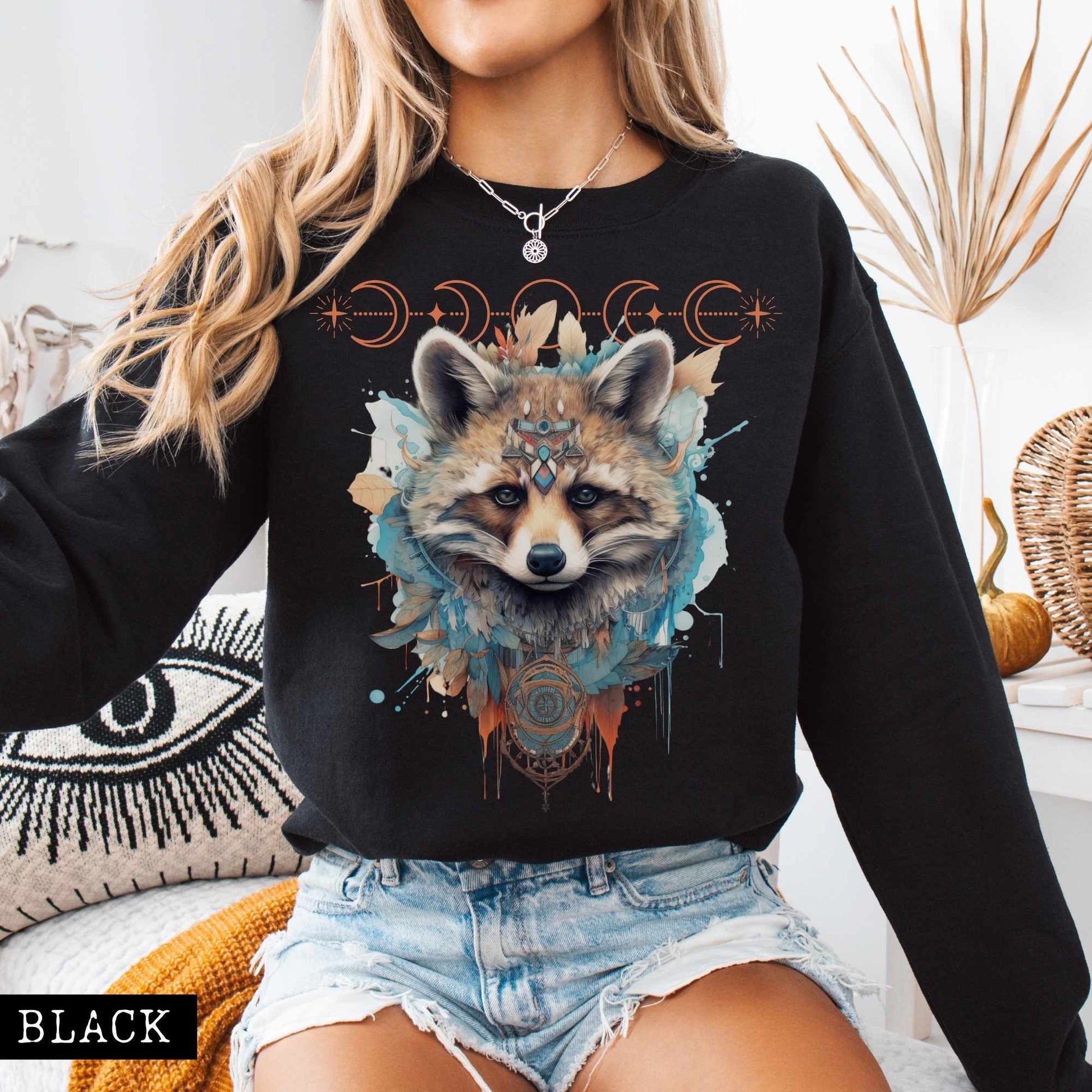 Sweatshirt Mystical Raccoon Sweatshirt The Mystic Eden