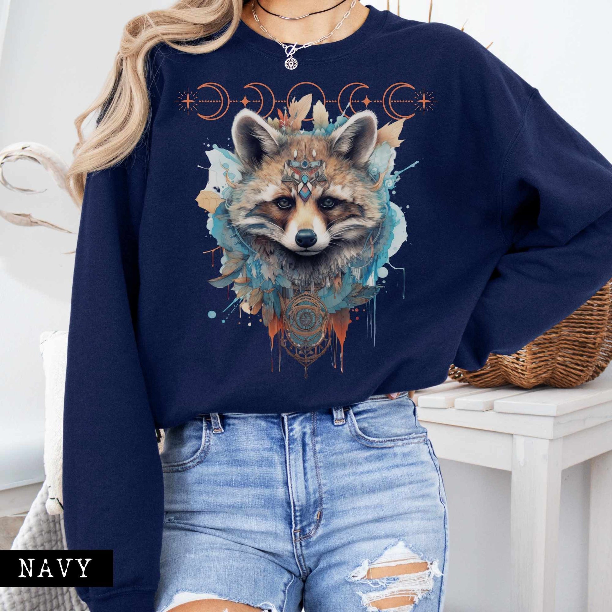 Sweatshirt Mystical Raccoon Sweatshirt The Mystic Eden