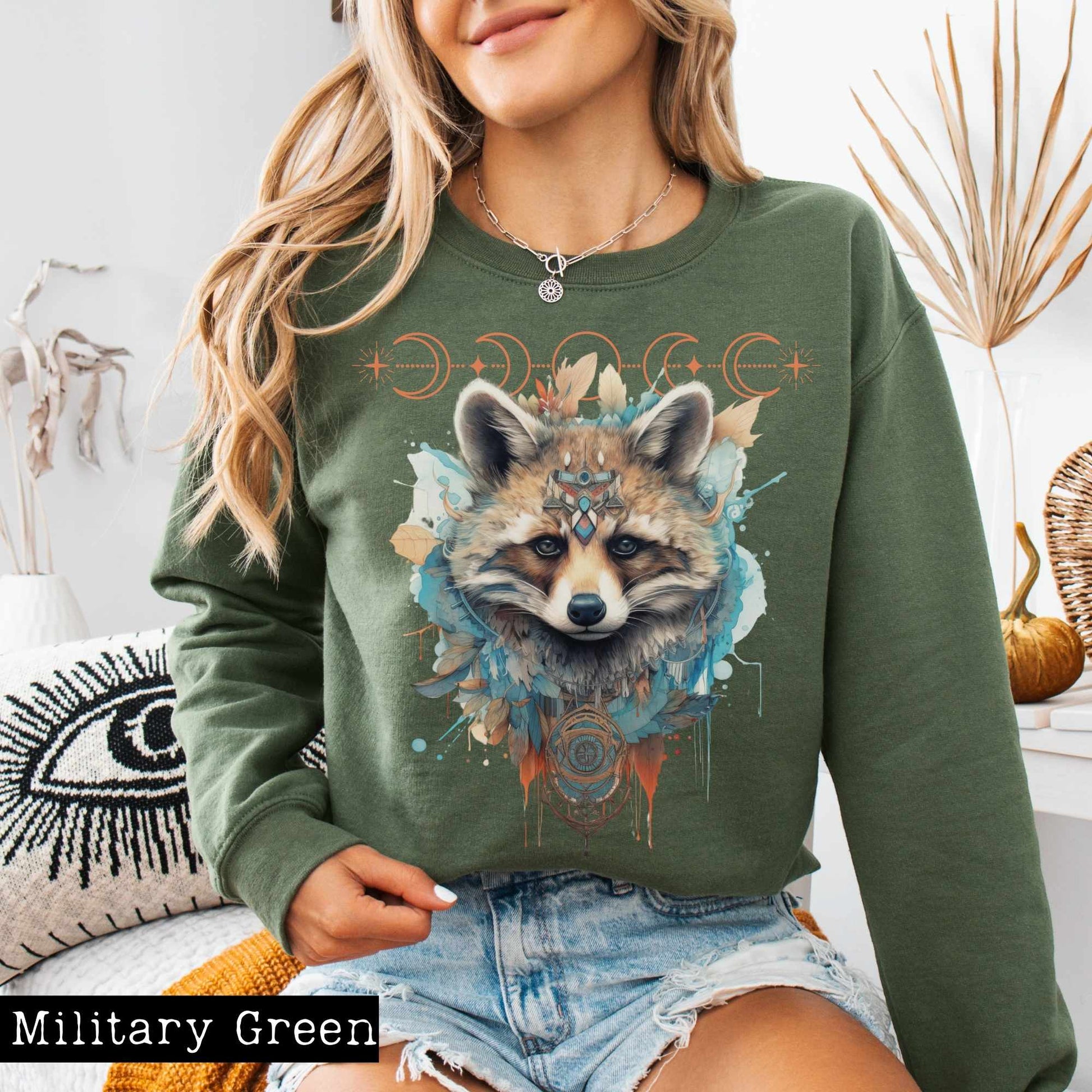 Sweatshirt Mystical Raccoon Sweatshirt The Mystic Eden