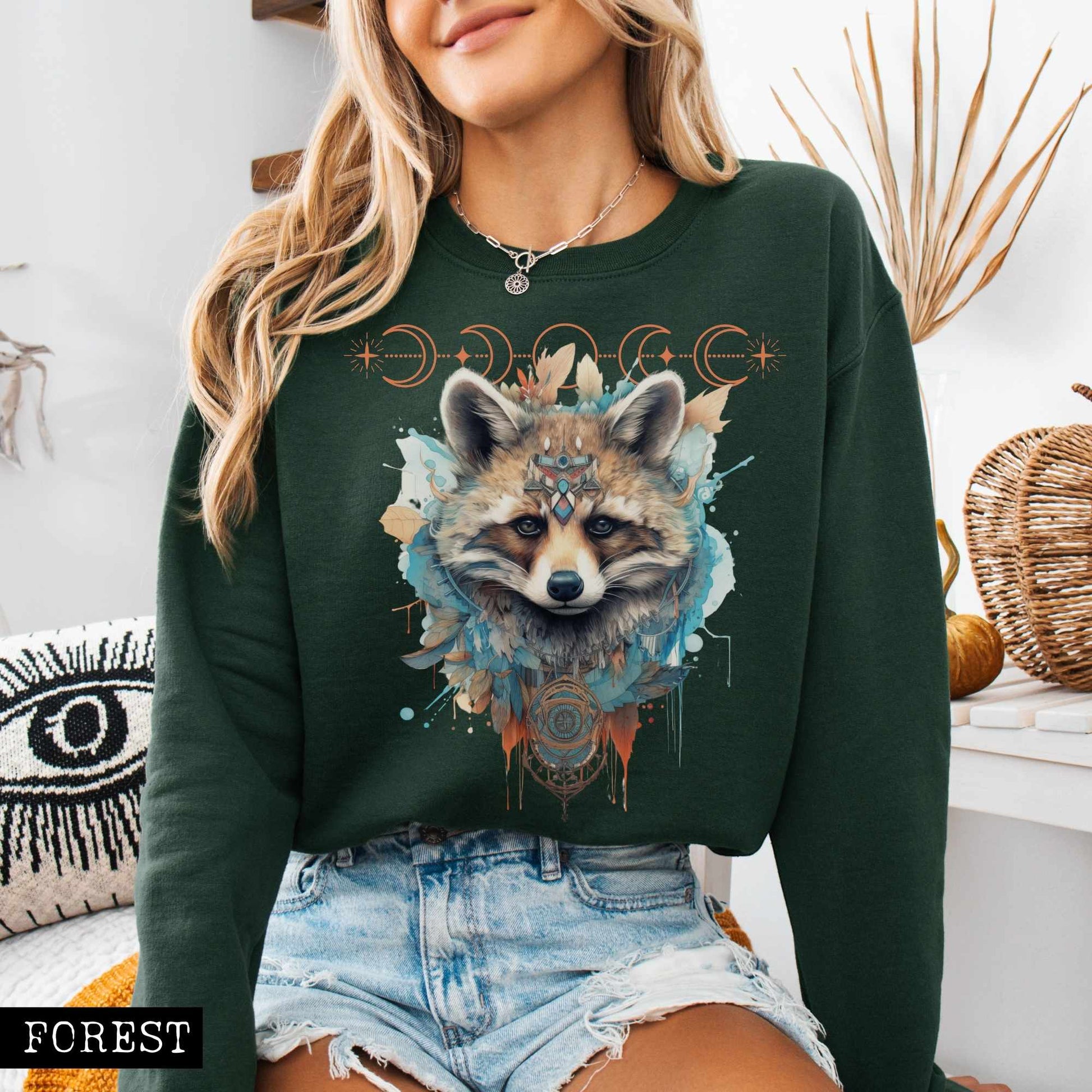 Sweatshirt Mystical Raccoon Sweatshirt The Mystic Eden