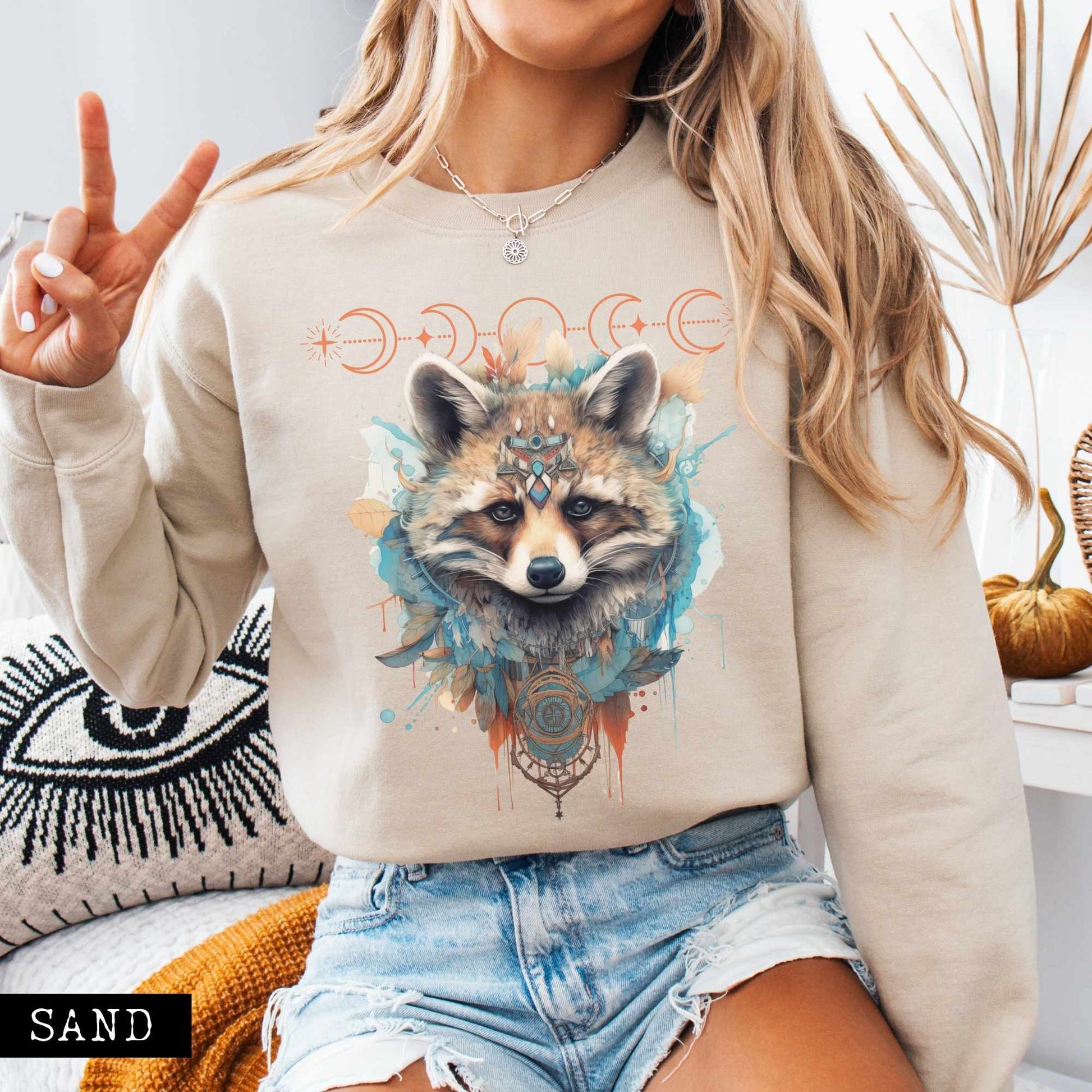 Sweatshirt Mystical Raccoon Sweatshirt The Mystic Eden