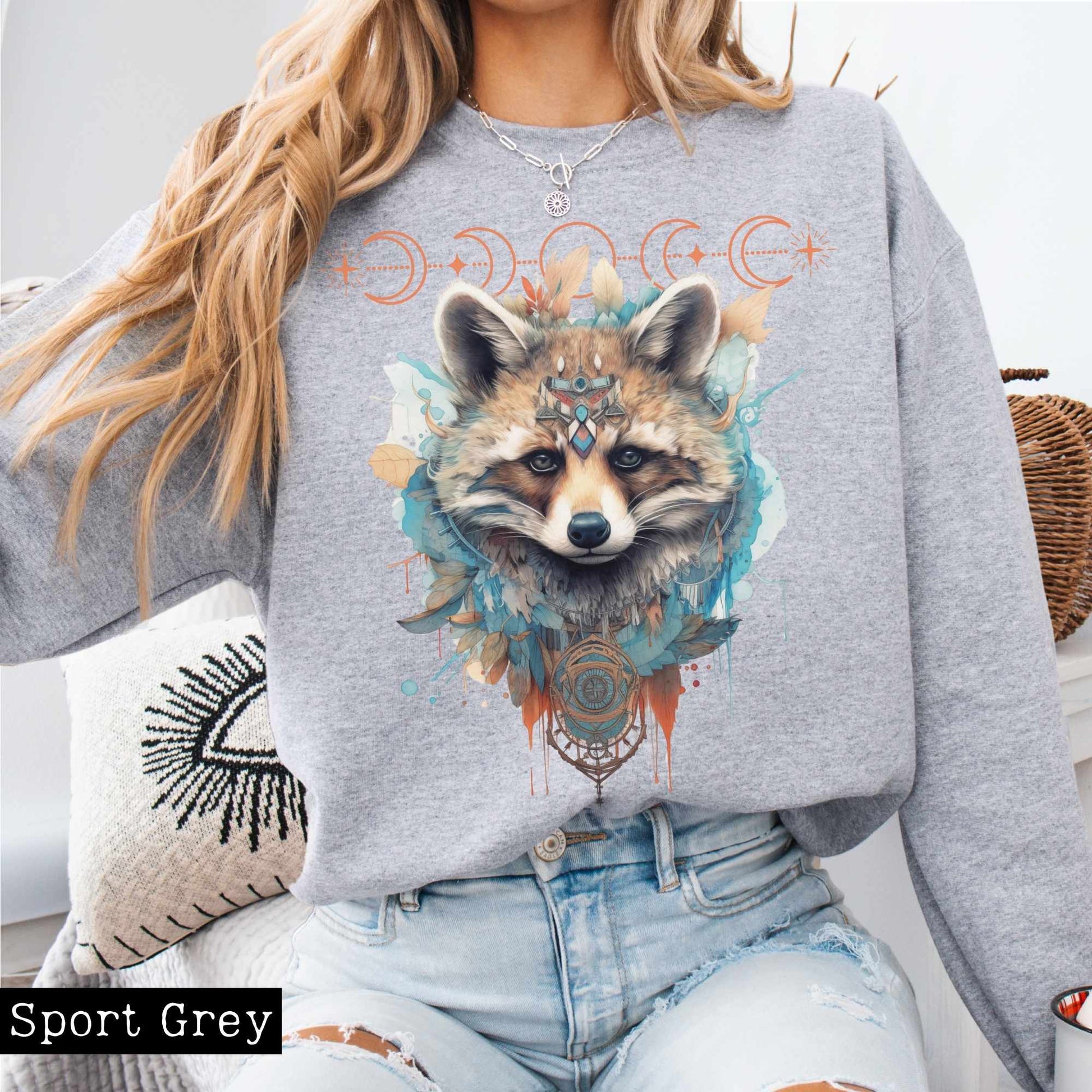 Sweatshirt Mystical Raccoon Sweatshirt The Mystic Eden