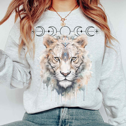 Sweatshirt Mystical White Tiger Sweatshirt The Mystic Eden