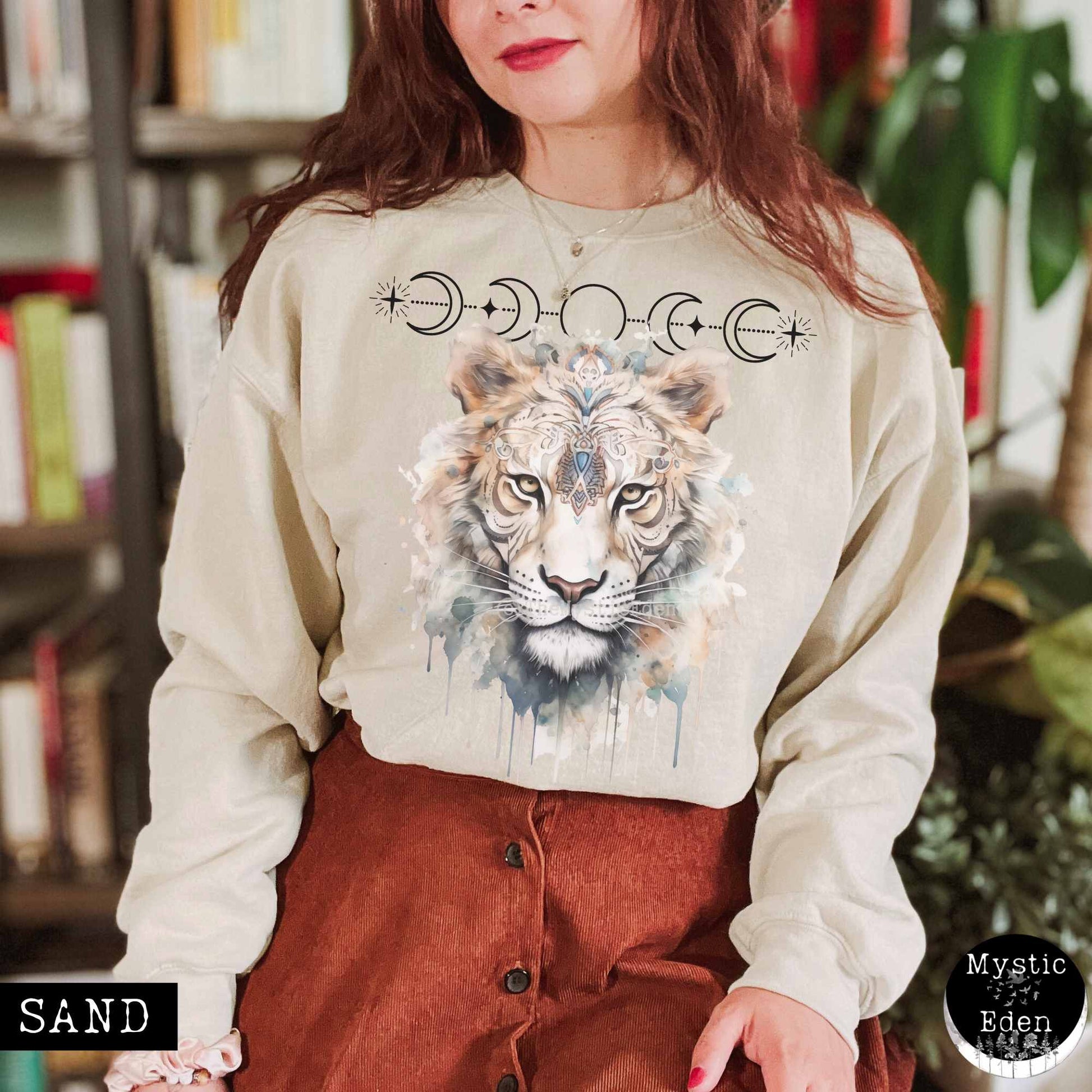 Sweatshirt Mystical White Tiger Sweatshirt The Mystic Eden