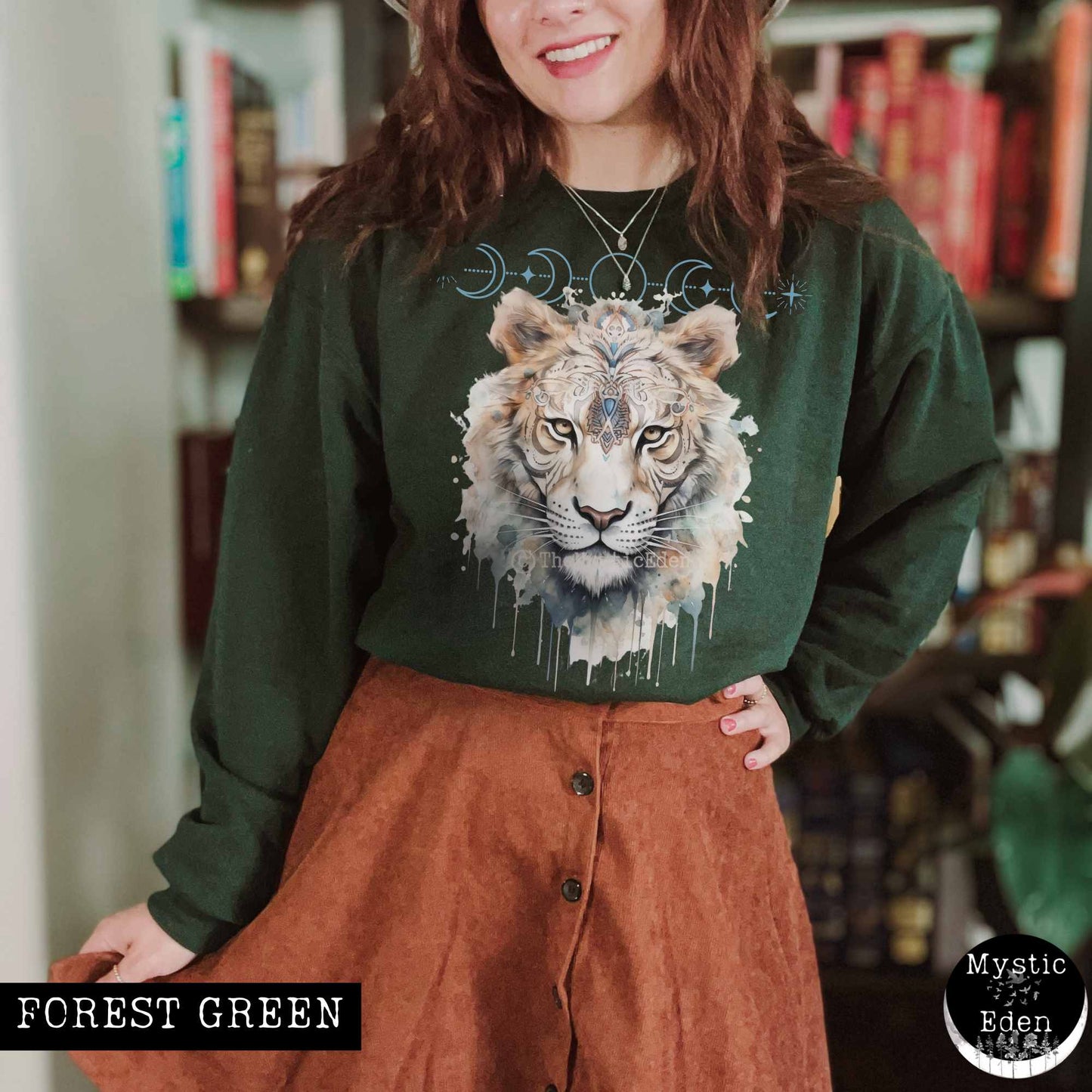 Sweatshirt Mystical White Tiger Sweatshirt The Mystic Eden