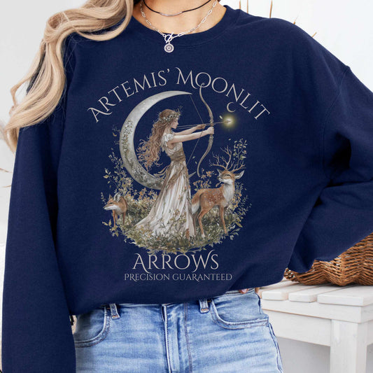 Sweatshirt Navy / S Artemis' Moonlit Arrows Sweatshirt The Mystic Eden
