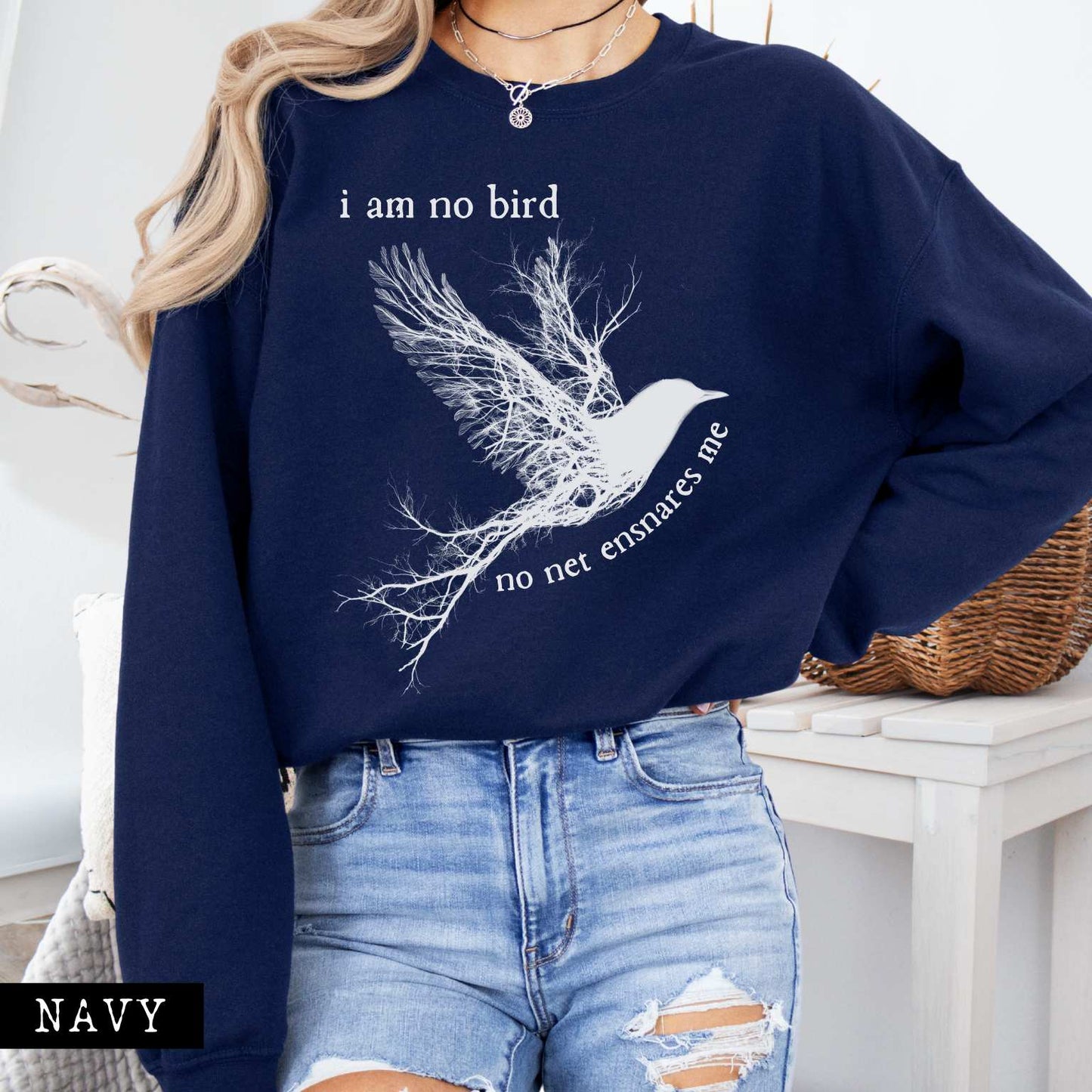 Sweatshirt Navy / S I am no Bird Jane Eyre Charlotte Brontë Bookish Sweatshirt The Mystic Eden