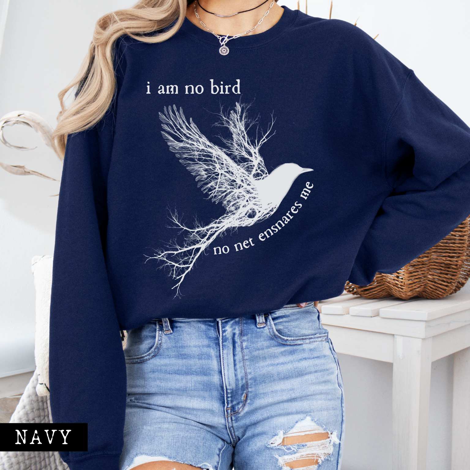 Sweatshirt Navy / S I am no Bird Jane Eyre Charlotte Brontë Bookish Sweatshirt The Mystic Eden